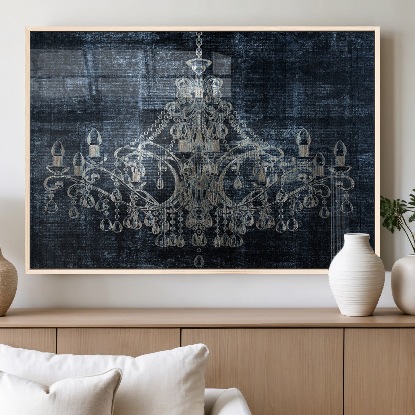 MGV-FP-60X30-3P - Dark Chandelier Wall Art Canvas Print