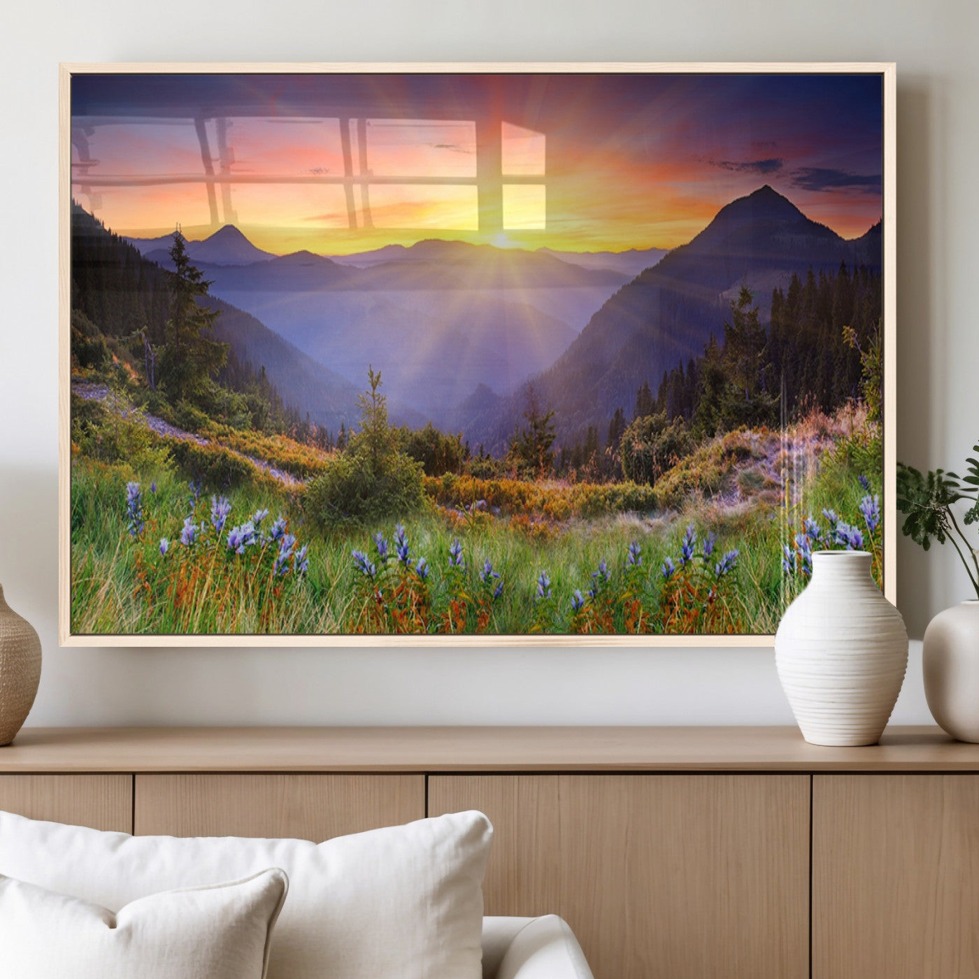 MGV-FP-60X30-3P - Mountain and Spring Wall Art Canvas Print