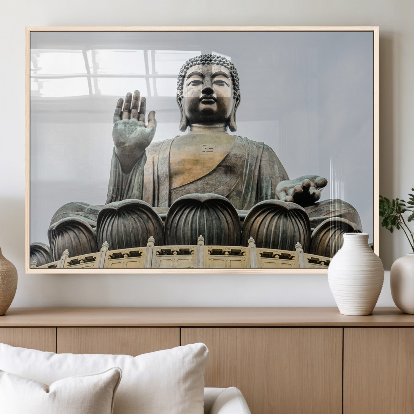77041-MGV-FP-60X30-3P_Natural-Buddha Statue Wall Art Canvas Print