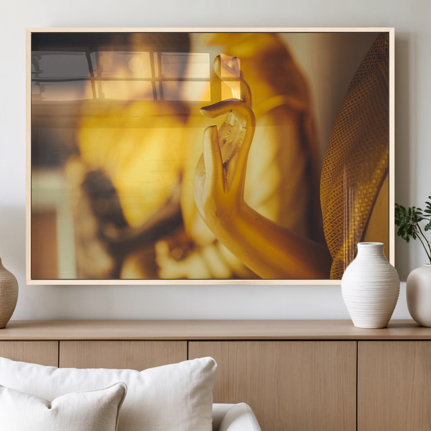 30728-MGV-FP-60X30-3P_Natural-Gold Buddha Statue Hands Wall Art Canvas Print