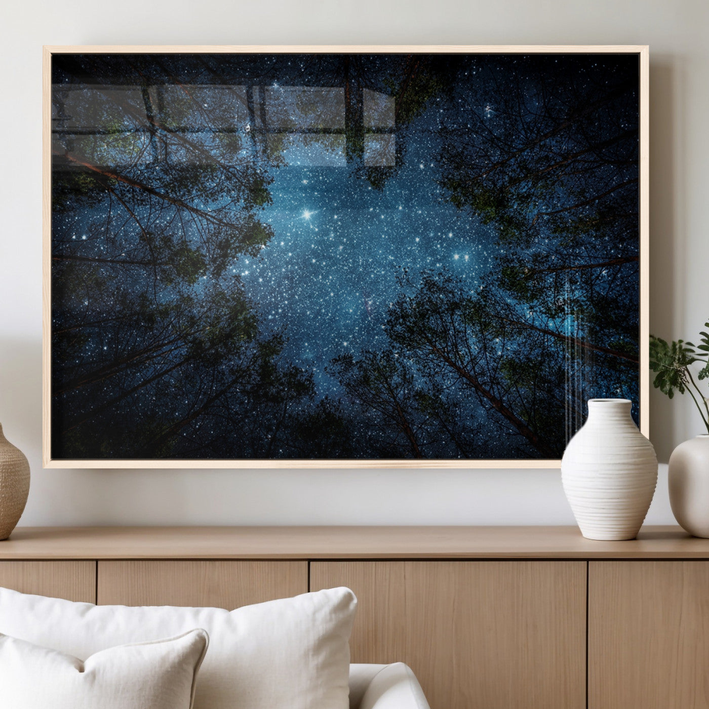 79948-MGV-FP-60X30-3P_Natural-Forest and Stars Wall Art Canvas Print