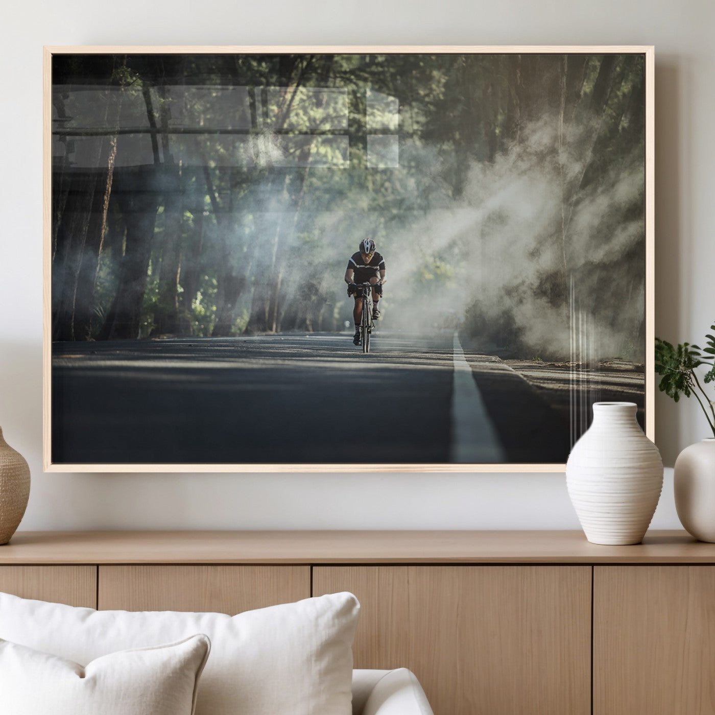 MGV-FP-60X30-3P - Cycling Road Bike in the Morning, Cycling Road Bike Canvas Print