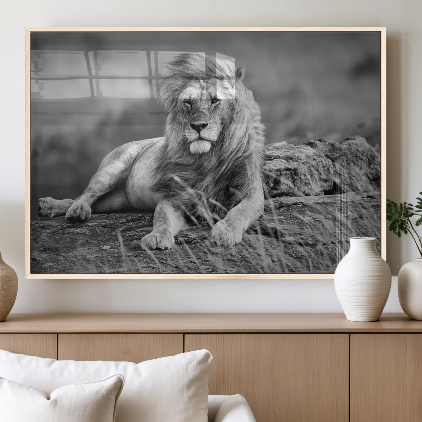 MGV-FP-60X30-3P - King of Forest Lion Wall Art Canvas Print