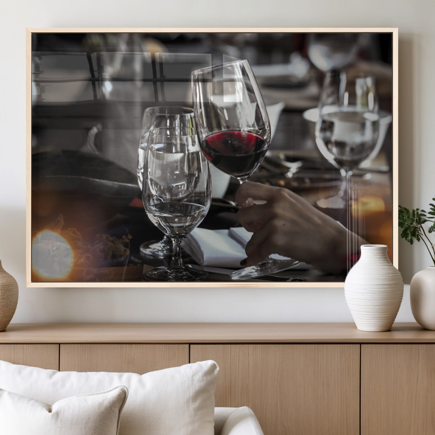 MGV-FP-60X30-3P - Red Wine and Glass Canvas Print