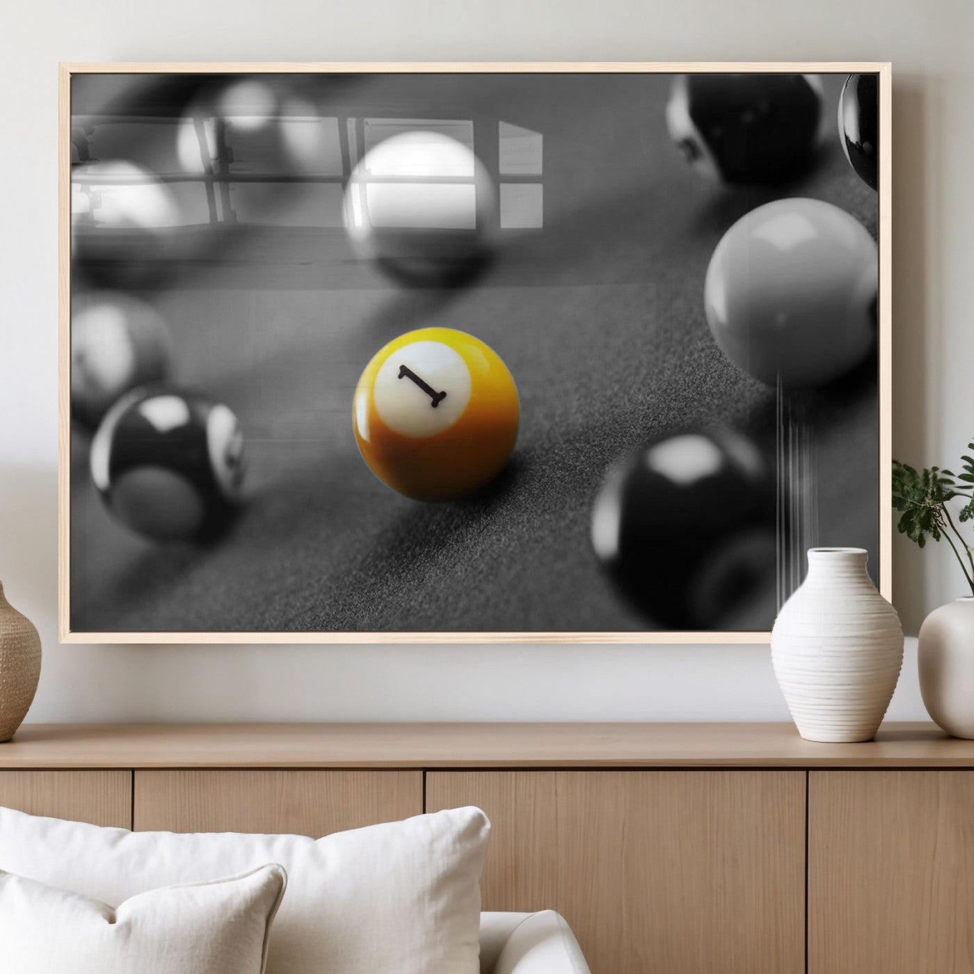 MGV-FP-60X30-3P - Wall Art Pool Table and Balls Canvas Print
