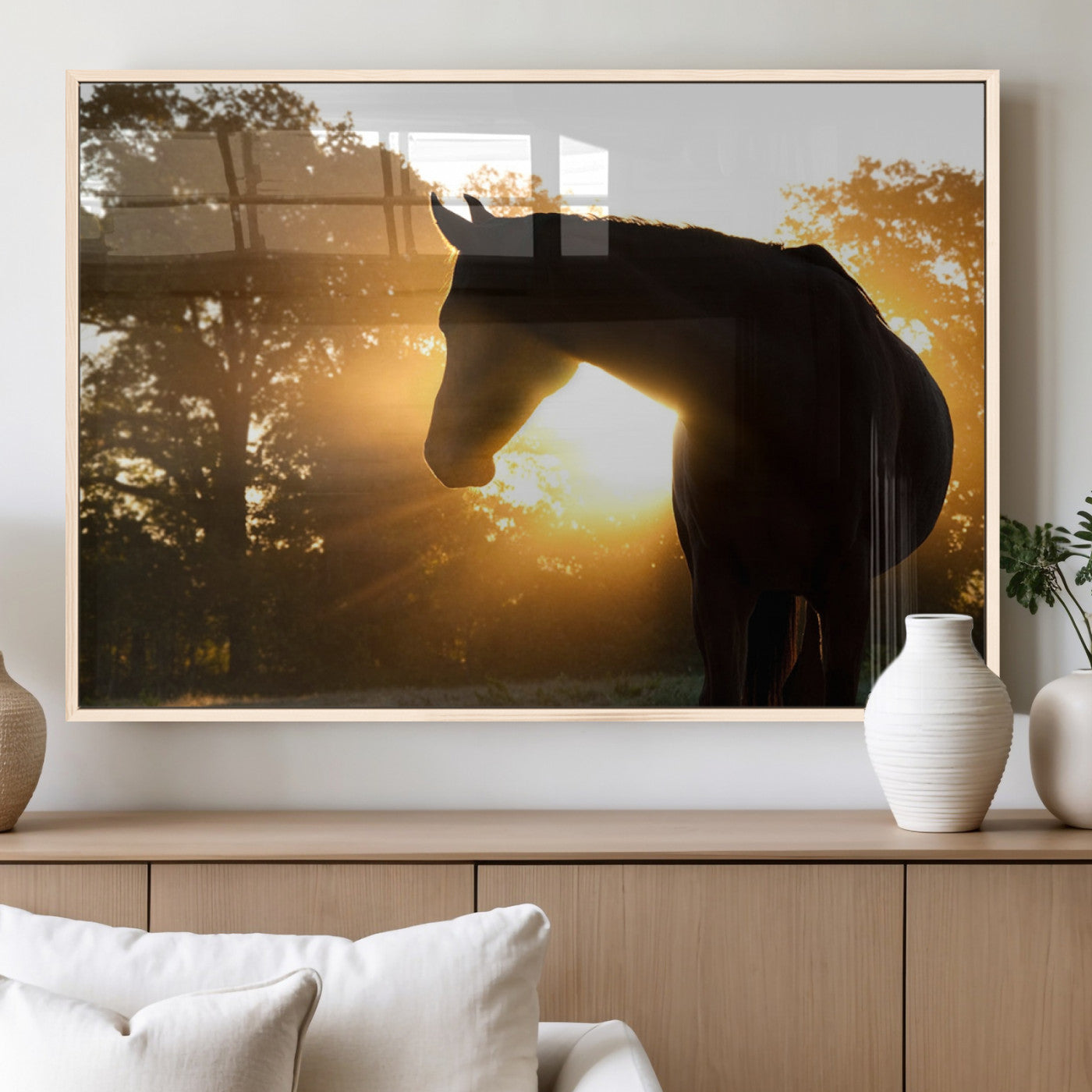 MGV-FP-60X30-3P - Horse at Sunset Wall Art Animal Canvas Print