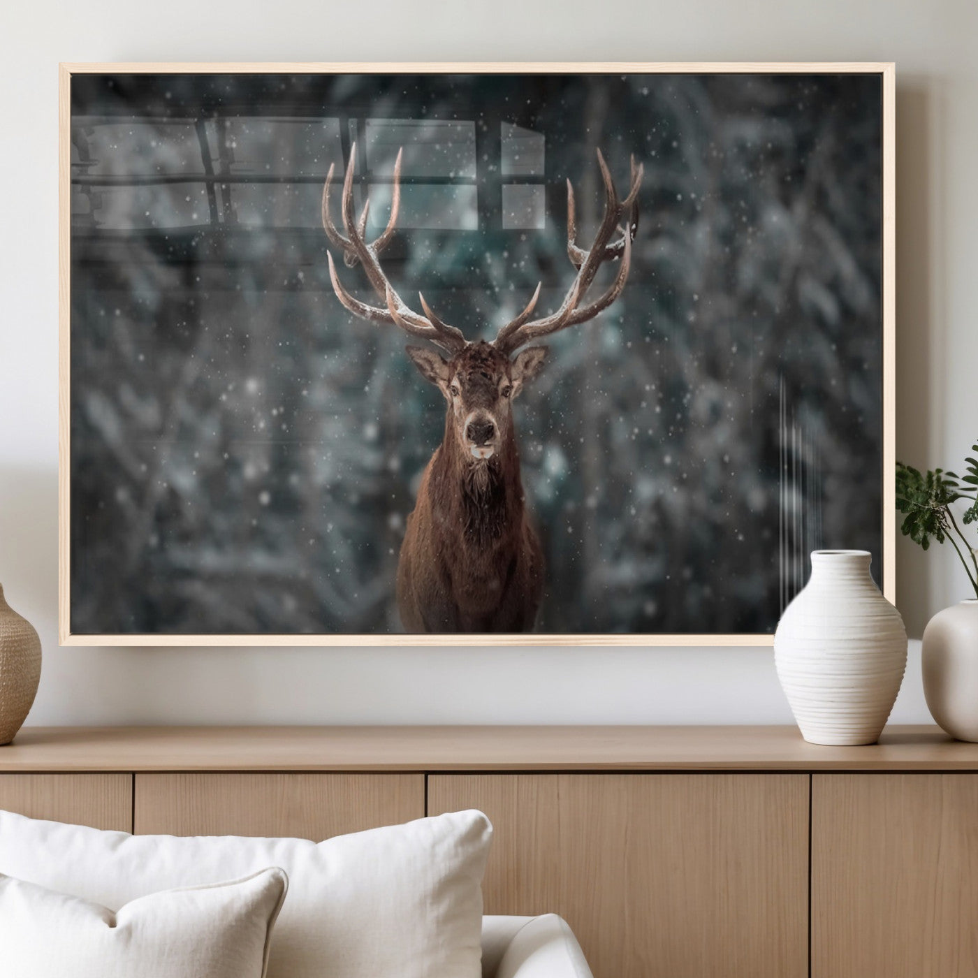 MGV-FP-60X30-3P - Wall Art Deer Art Animal Canvas, Framed Wall Art Deer Canvas Print