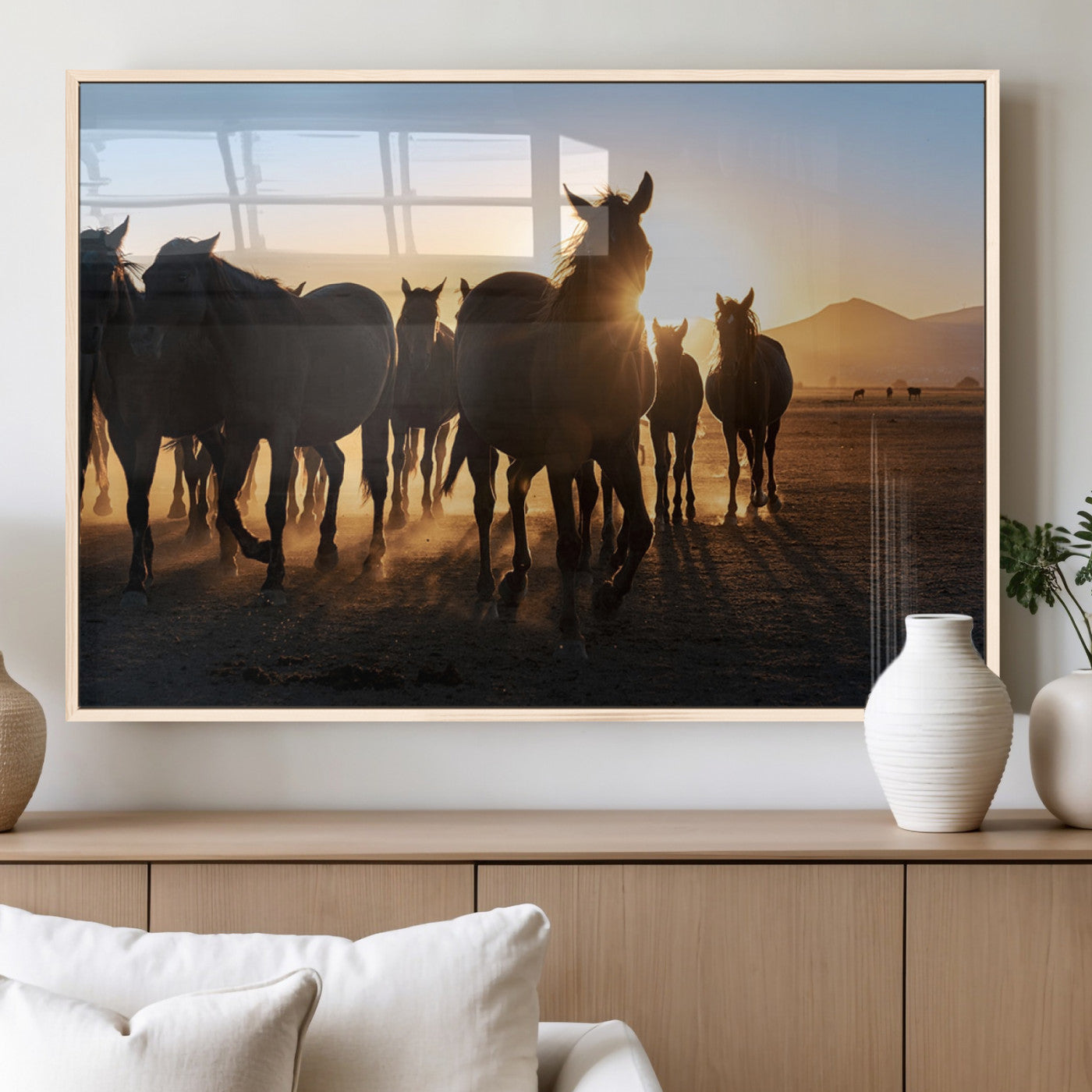 MGV-FP-36X24-3P - Horse Herd Wall Art Animal Canvas Print