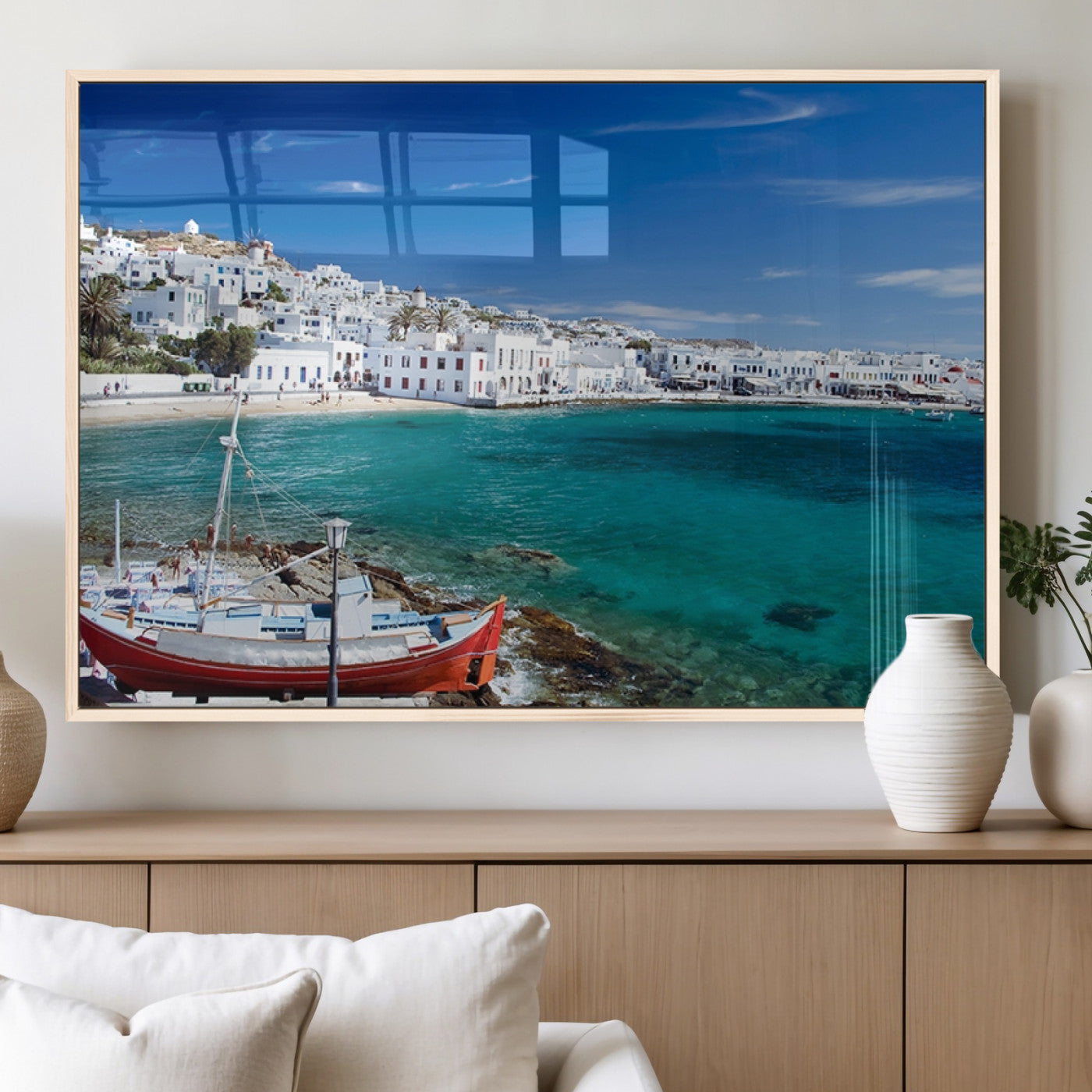 MGV-FP-60X30-3P - Santorini Wall Art Canvas Print