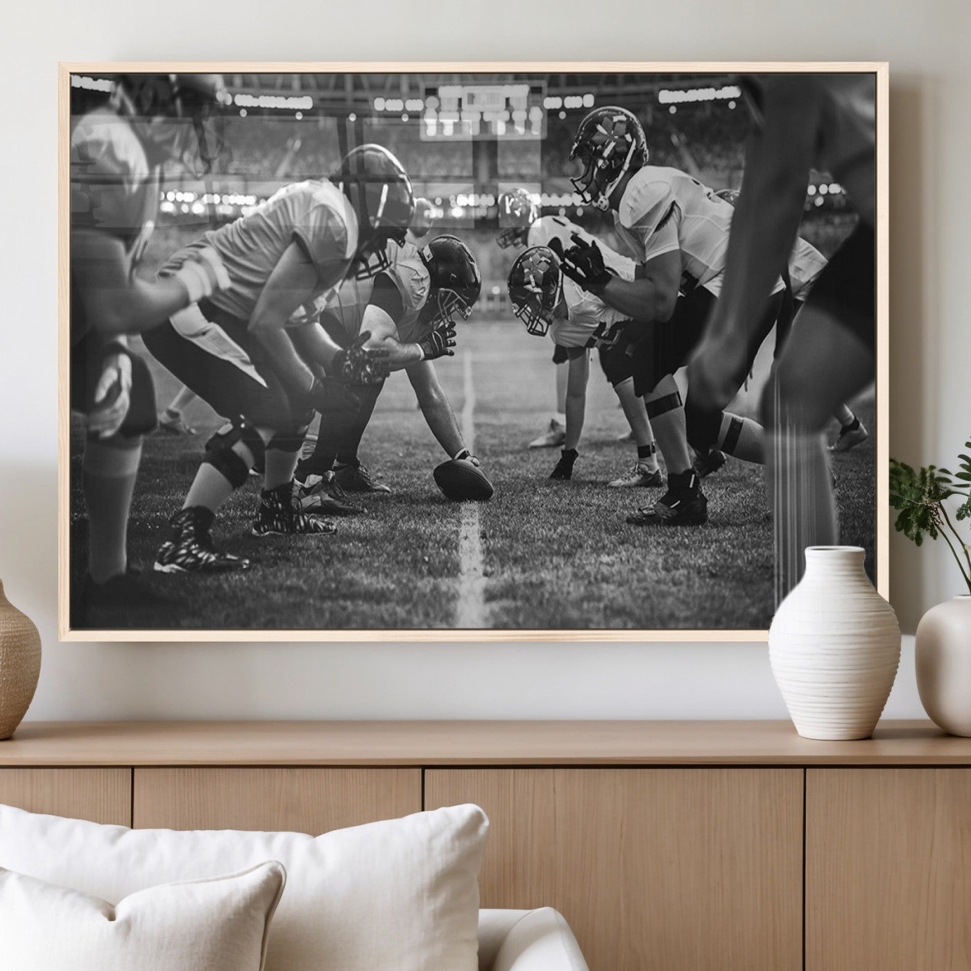 MGV-FP-60X30-3P - American Football Wall Art Canvas Print, Stadium Sport Wall Art Print