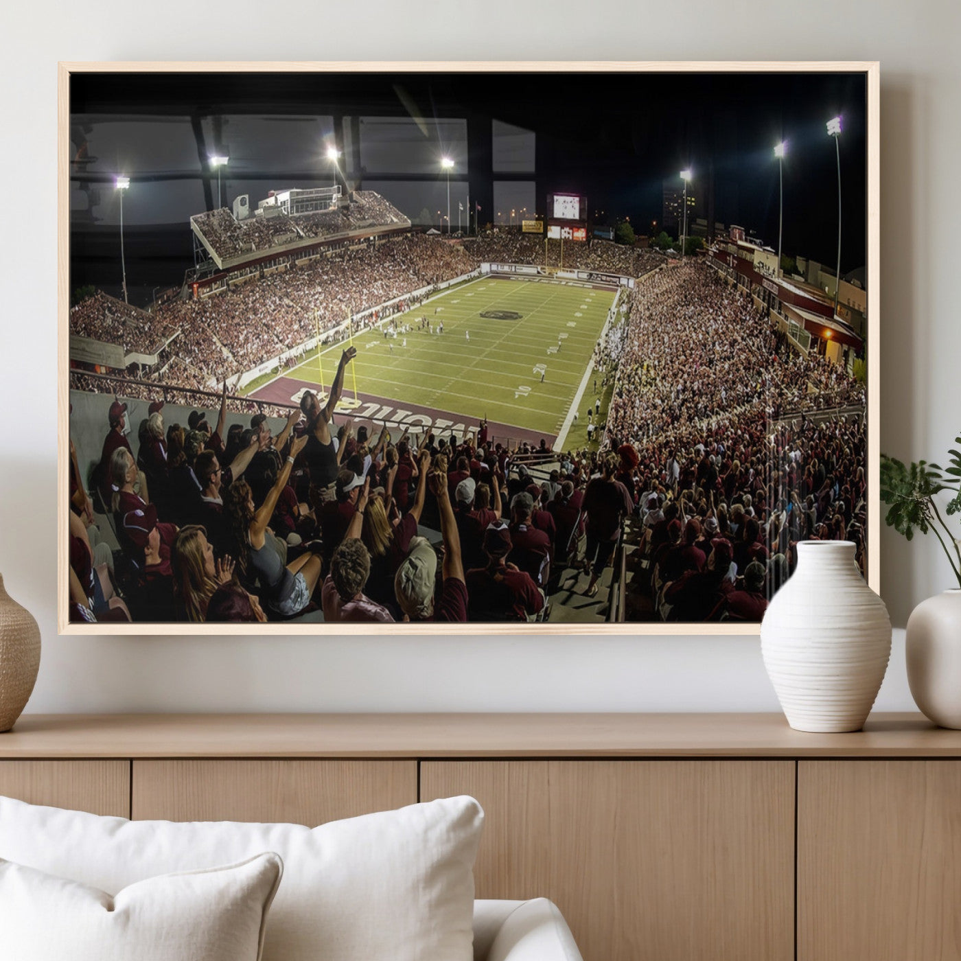 MGV-FP-60X30-3P - Washington-Grizzly Stadium Canvas Wall Art – Exciting Game Night Atmosphere Captured in Panoramic