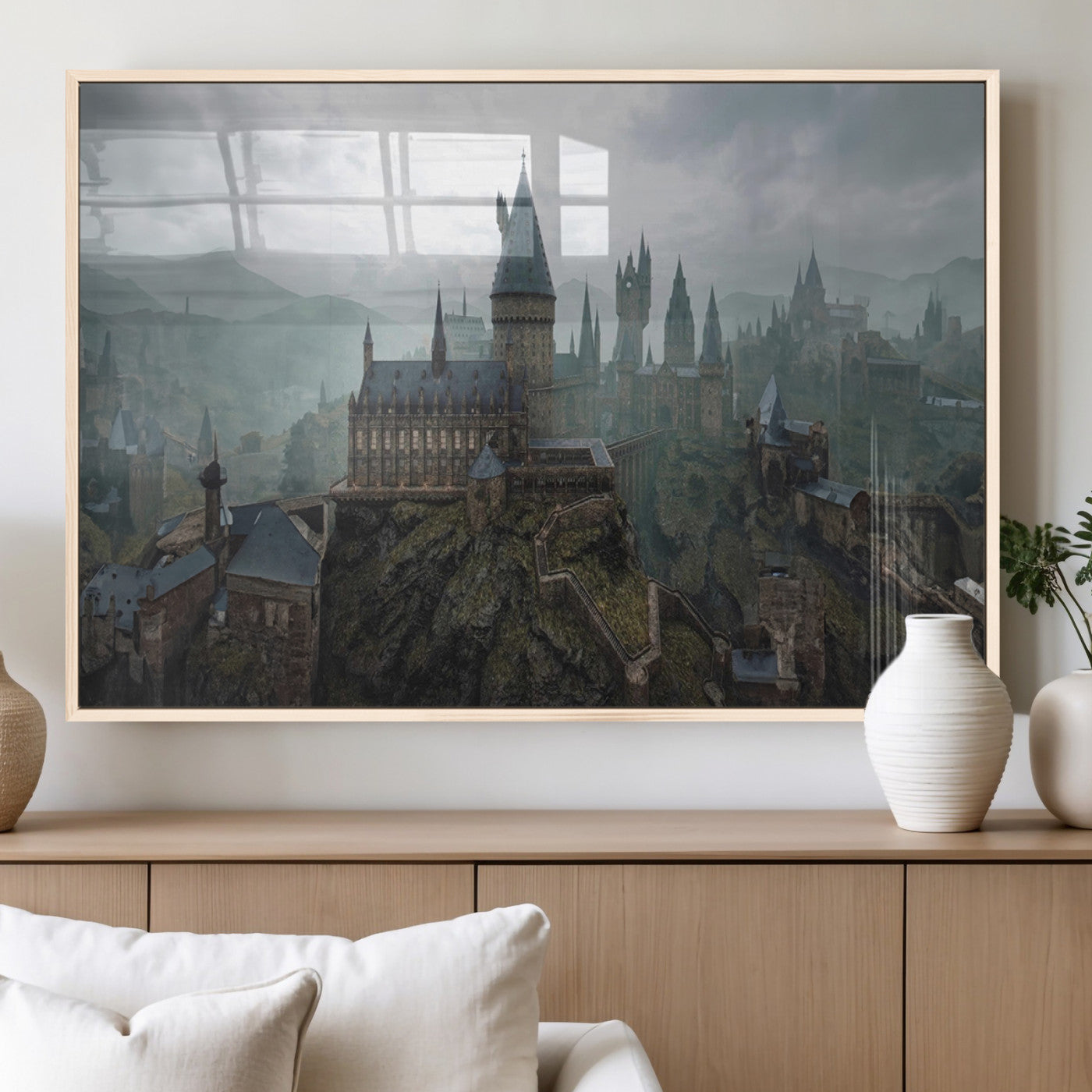 MGV-FP-36X24-3P - Disney Castle Wall Art Canvas Print, Living Kids Home Room Decor Art Print