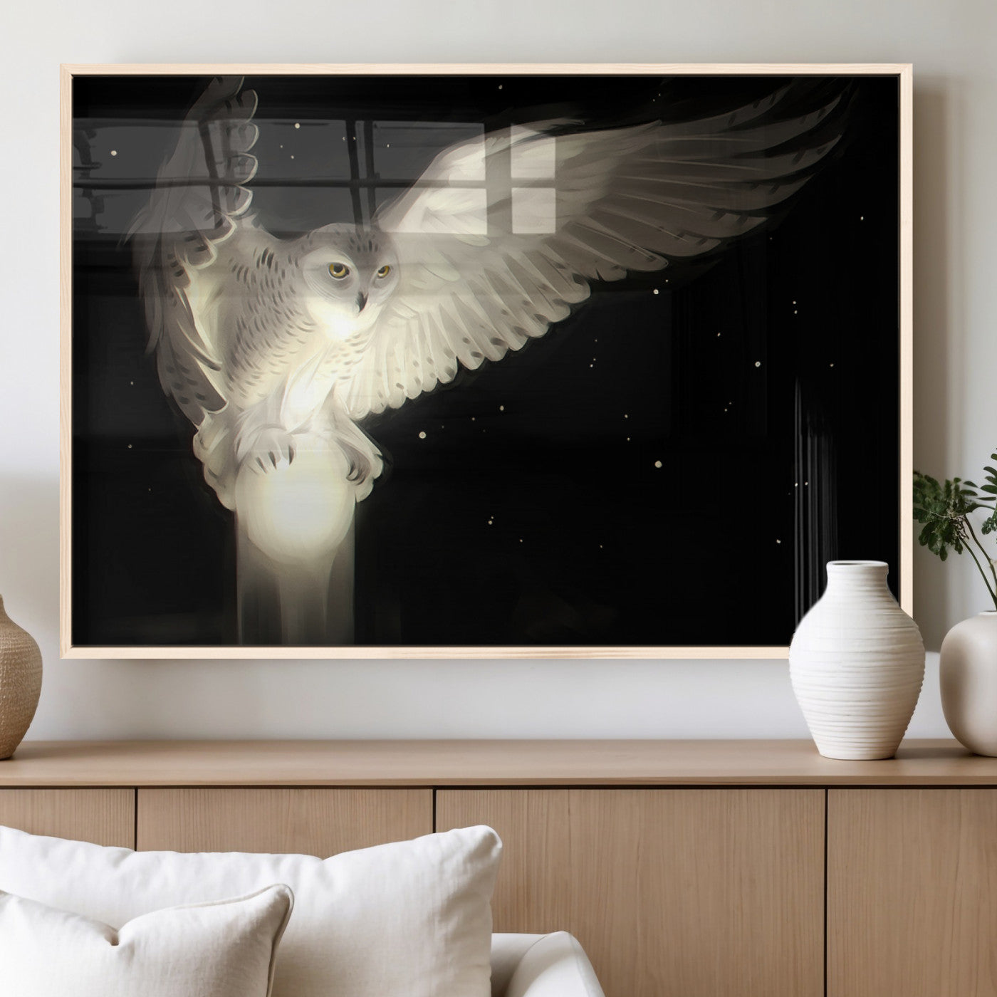 MGV-FP-60X30-3P - Night Owl Art -  Illuminating the Darkness – Unique Animal-Inspired Wall Art for Modern Decor |