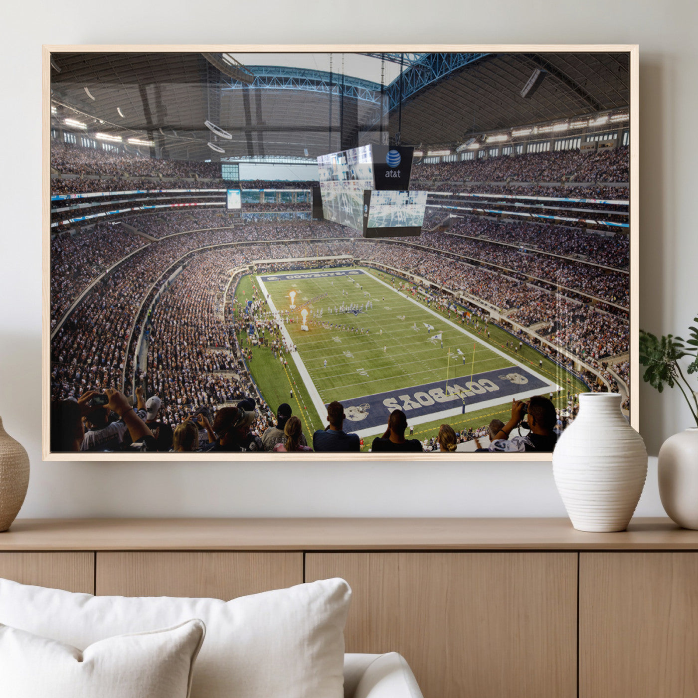 MGV-FP-60X30-3P - Dallas Cowboys Football Team Print - Arlington AT&T Stadium Wall Art Canvas Print