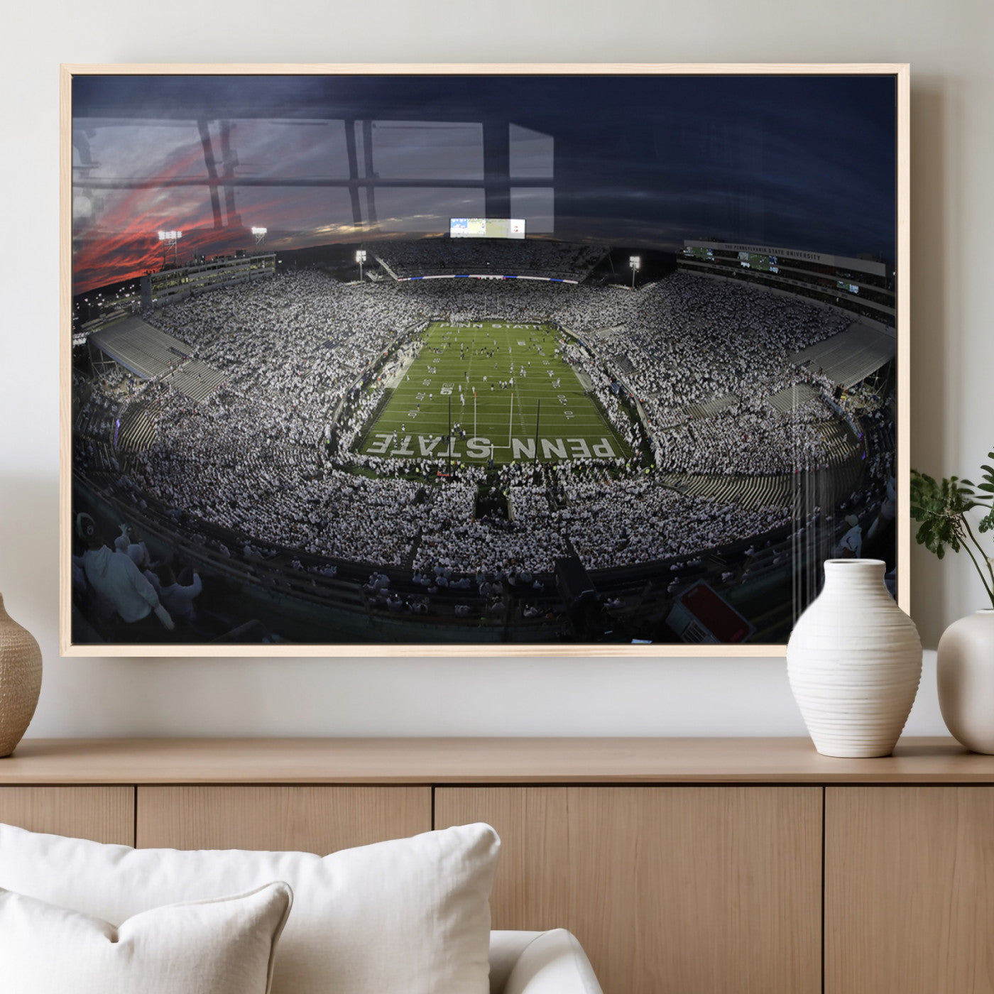 MGV-FP-60X30-3P - Penn State University Nittany Lions Football Team Print - University Park Beaver Stadium Wall Art