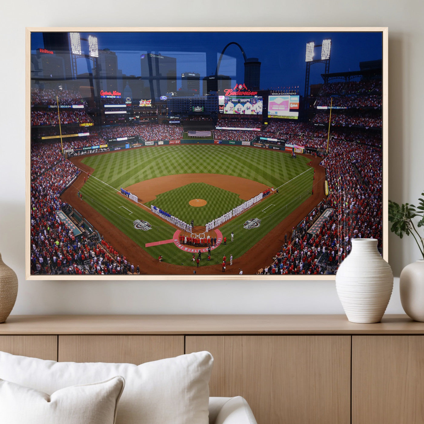 MGV-FP-60X30-3P - St. Louis Cardinals Baseball Team Print - Busch Stadium Wall Art Canvas Print