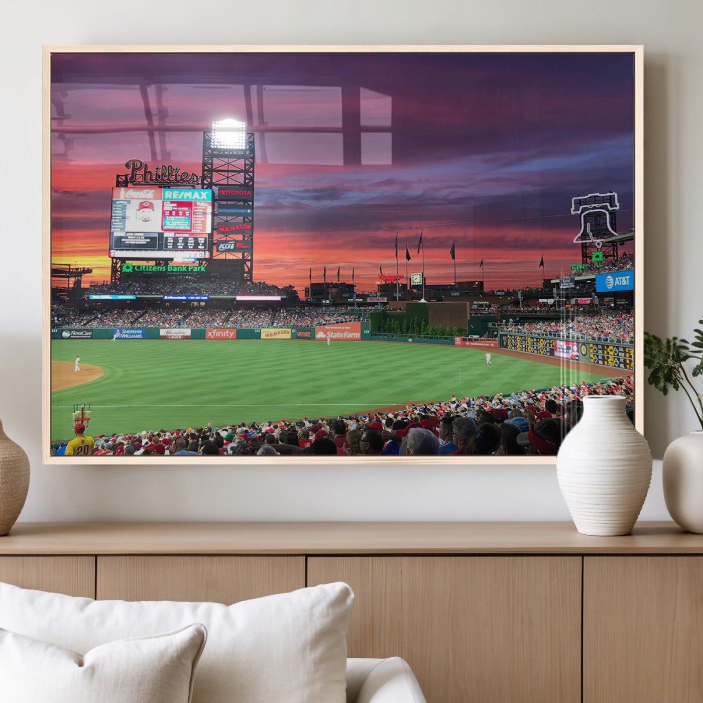 MGV-FP-60X30-3P - Philadelphia Phillies Baseball Team Print - Philadelphia Citizens Bank Park Stadium Wall Art Canvas