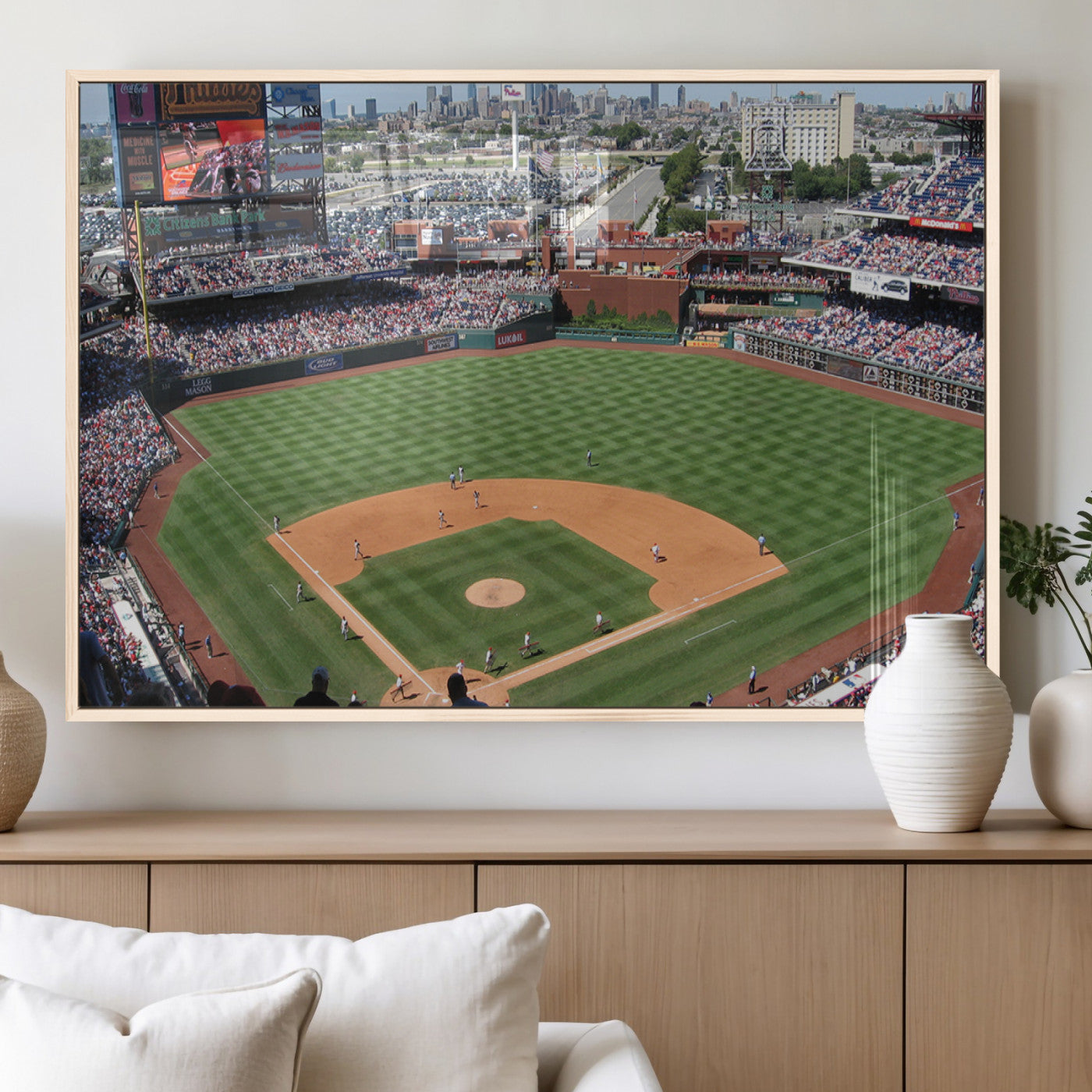 MGV-FP-60X30-3P - Philadelphia Phillies Baseball Team Print - Philadelphia Citizens Bank Park Stadium Wall Art Canvas