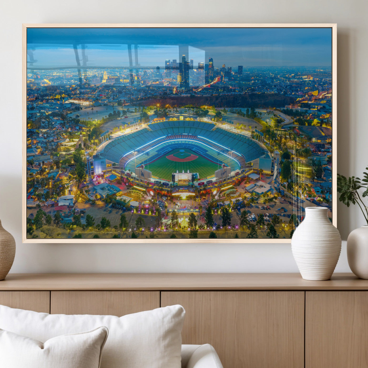 MGV-FP-60X30-3P - Los Angeles Dodgers Wall Art Canvas, Dodger Stadium Wall Art Canvas Print - MLB Baseball Stadium