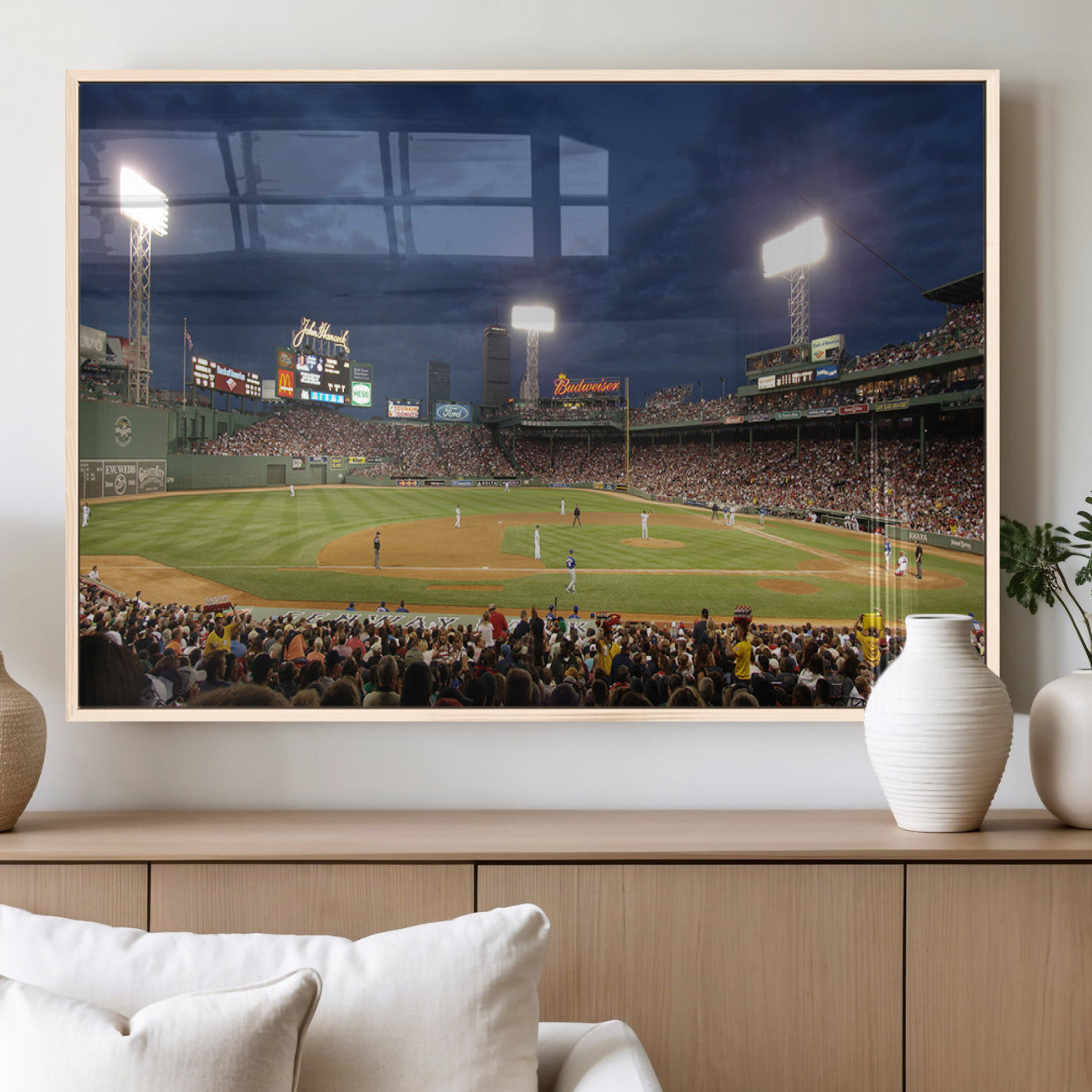 MGV-FP-60X30-3P - Boston Red Sox Baseball Team Print Canvas - Massachusetts Fenway Park Stadium Wall Art Canvas Print