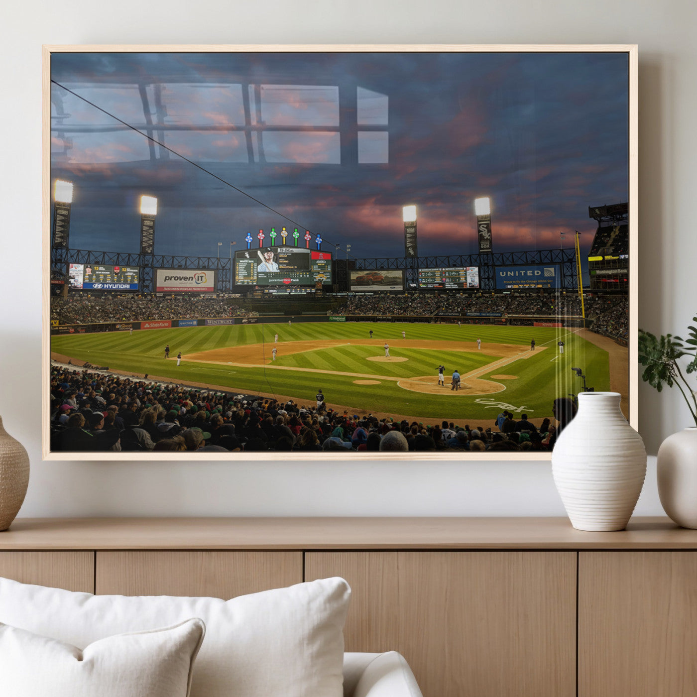 MGV-FP-60X30-3P - Chicago White Sox Baseball Team Print Canvas- Guaranteed Rate Field Stadium Wall Art Canvas Print