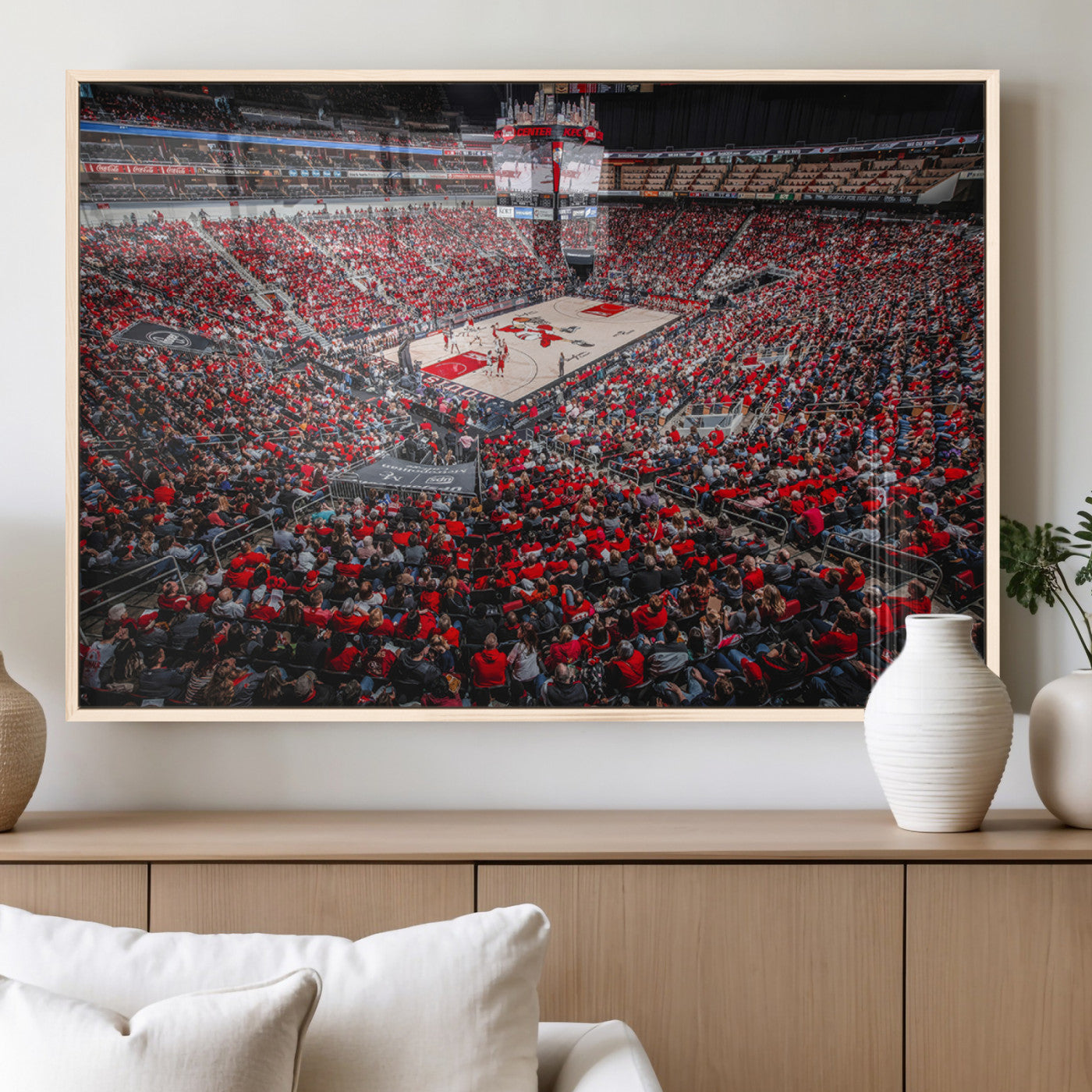 MGV-FP-60X30-3P - Louisville Cardinals Basketball Print Canvas - Louisville KFC Yum Center Arena Wall Art Canvas Print
