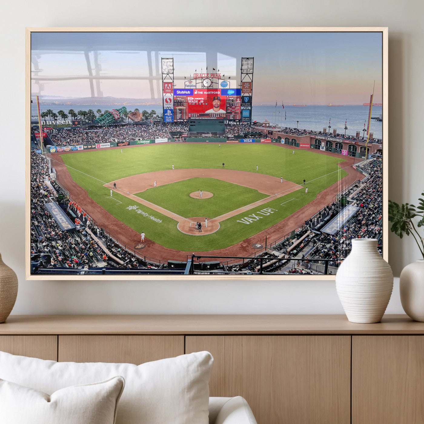 MGV-FP-60X30-3P - San Francisco Giants Baseball Team Print - Oracle Park Stadium Wall Art Canvas Print