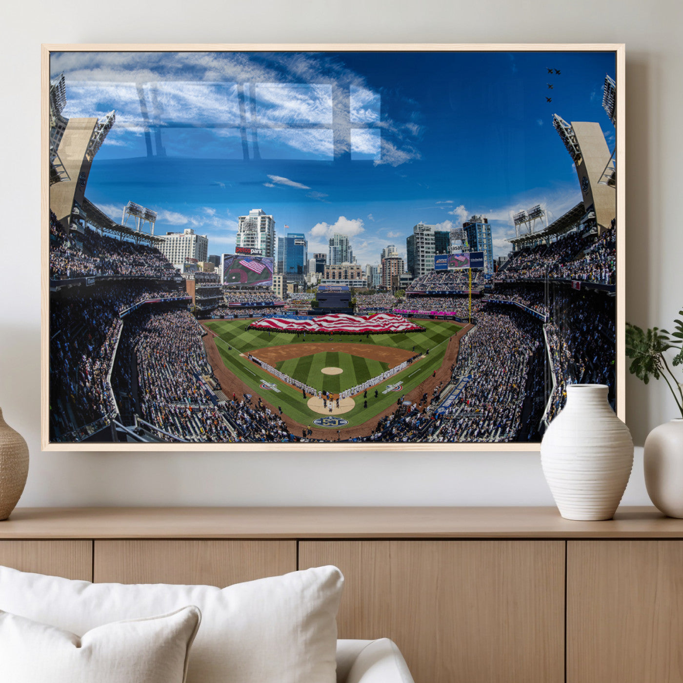 MGV-FP-60X30-3P - San Diego Padres Baseball Team Print - Petco Park Stadium Wall Art Canvas Print