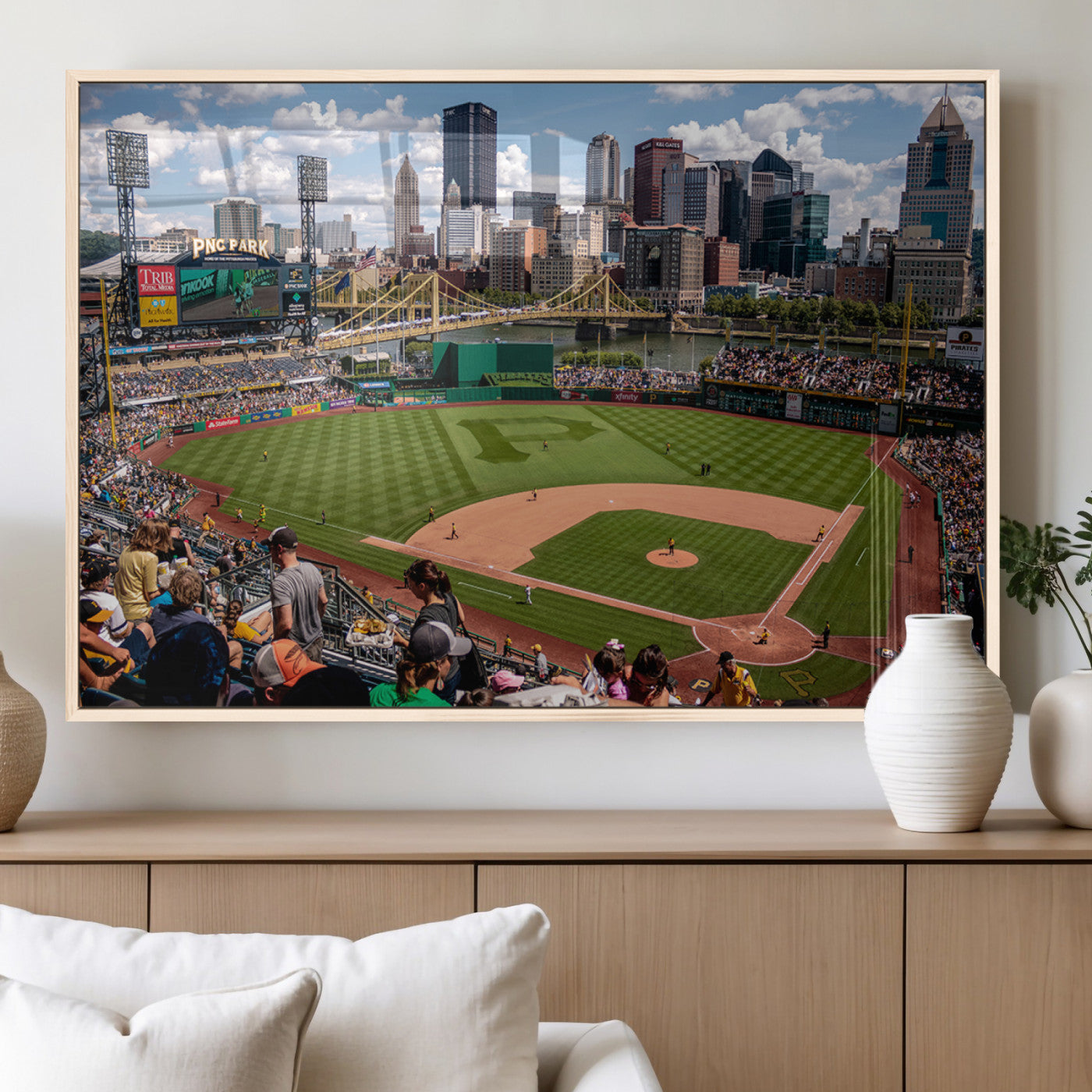 MGV-FP-60X30-3P - Pittsburgh Pirates Baseball Team Print - PNC Park Stadium Wall Art Canvas Print - Ready to Hang