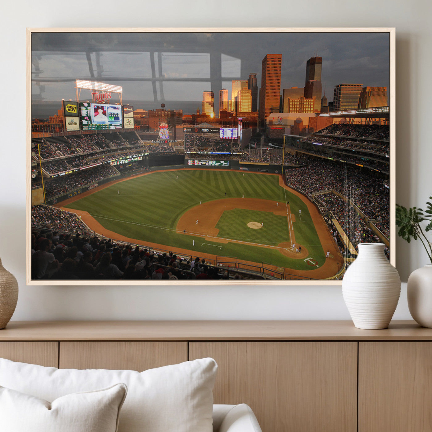 MGV-FP-60X30-3P - Minnesota Twins Baseball Team Print - Minneapolis Target Field Stadium Wall Art Canvas Print