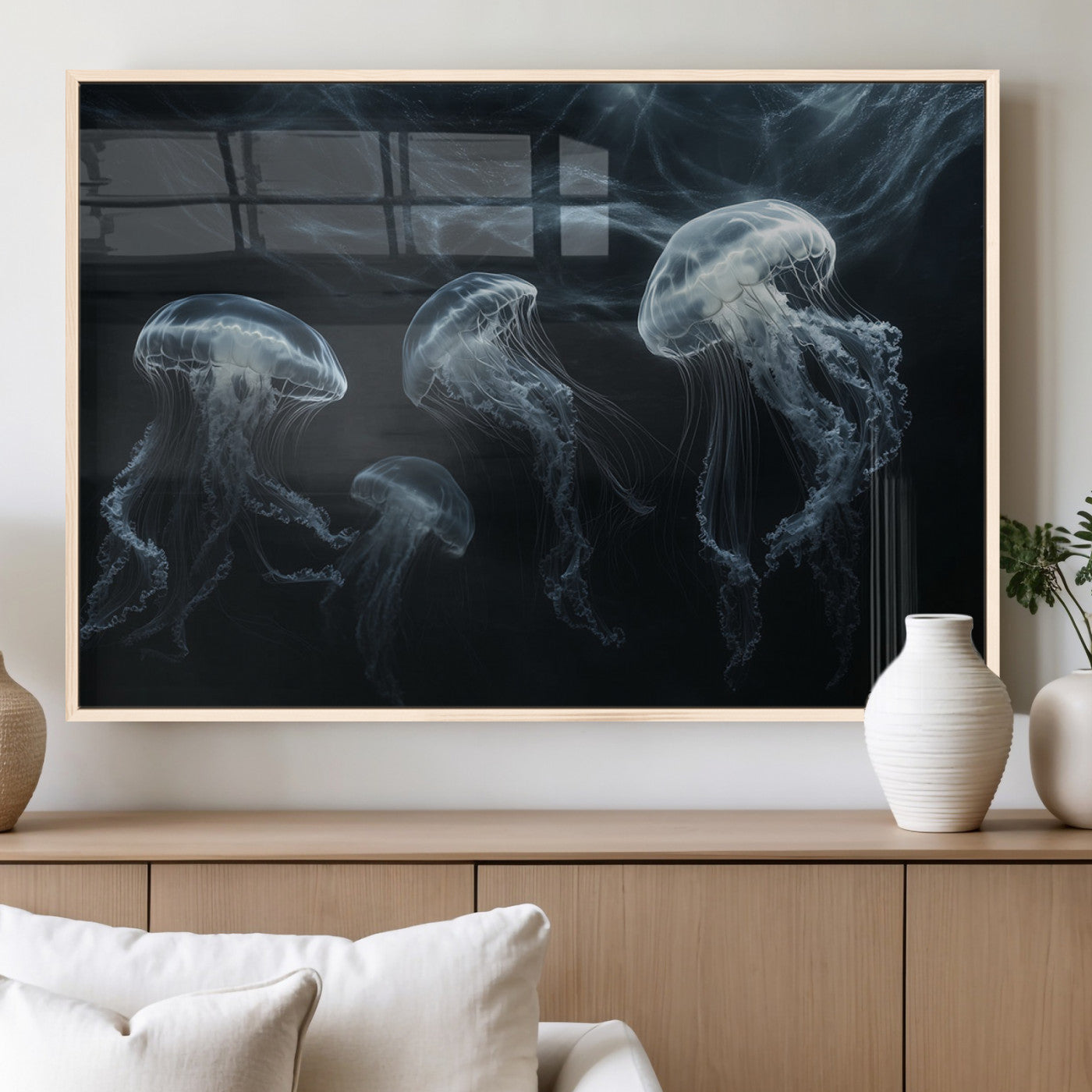 MGV-FP-60X30-3P - Jellyfish Wall Art Canvas Print, Elegant Wall Decor