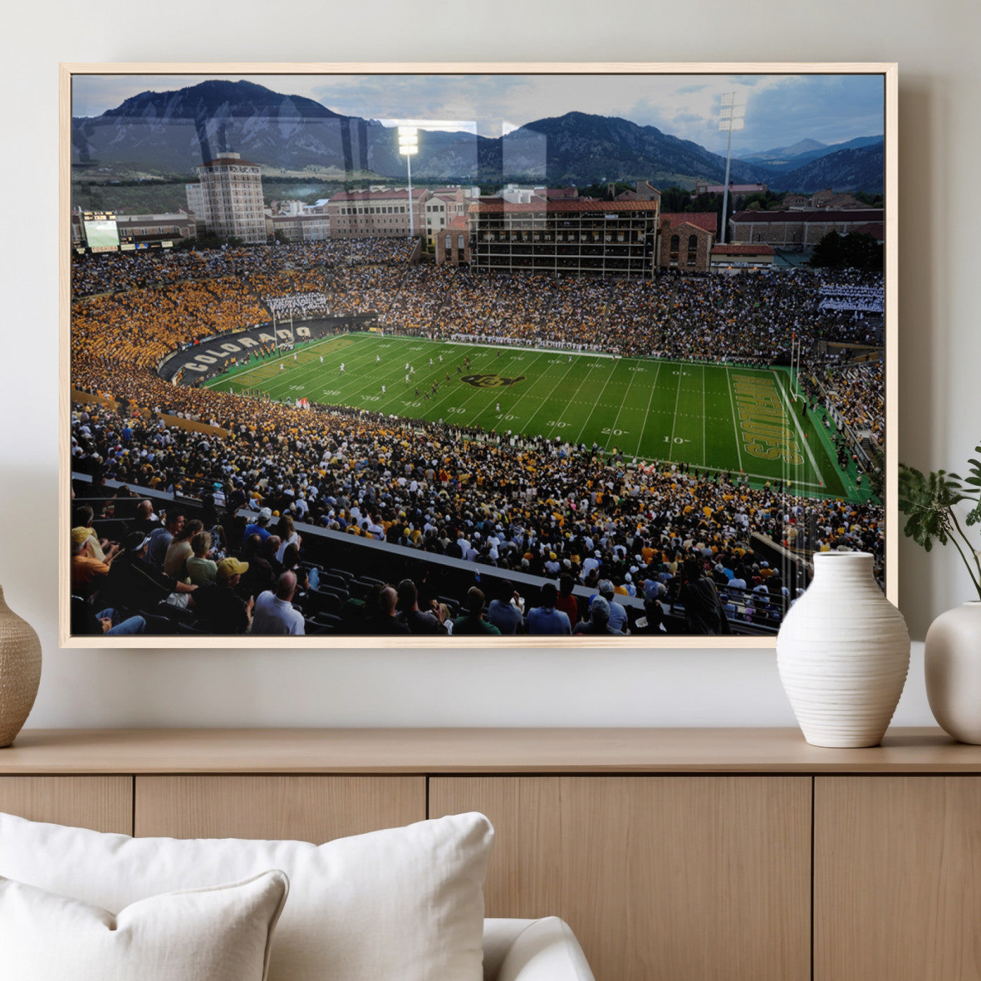 MGV-FP-60X30-3P - Folsom Field - University of Colorado Buffaloes Football Stadium Wall Art | Ready to Hang and Framed