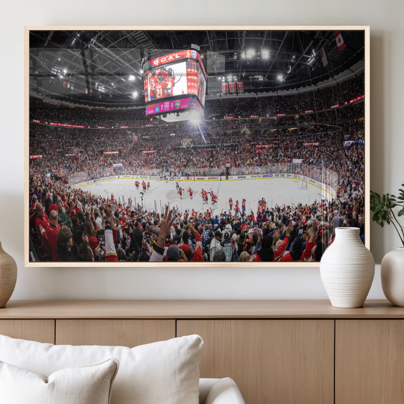 MGV-FP-60X30-3P - Amerant Bank Arena Wall Art Canvas Print - Basketball Arena Stadium Print
