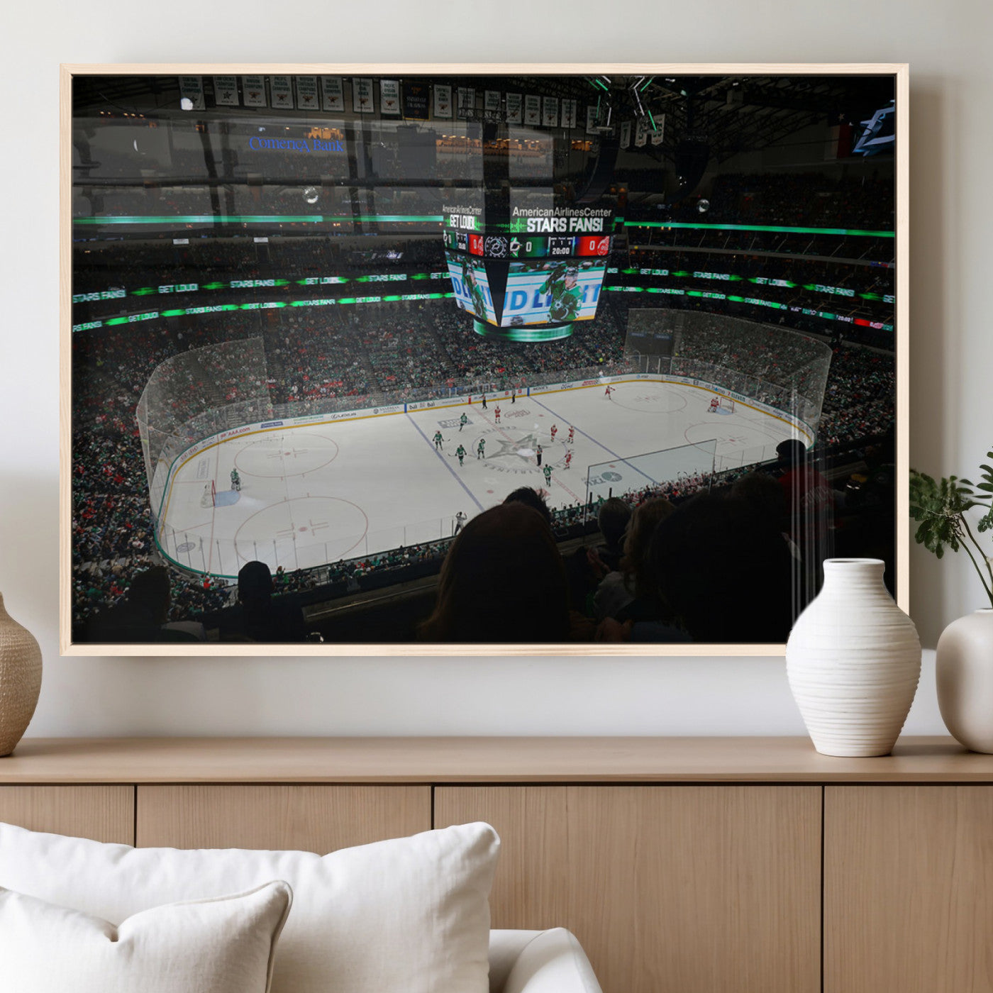 MGV-FP-60X30-3P - American Airlines Center Dallas Stars Wall Art Canvas Print - Dallas Hockey Arena Stadium Print