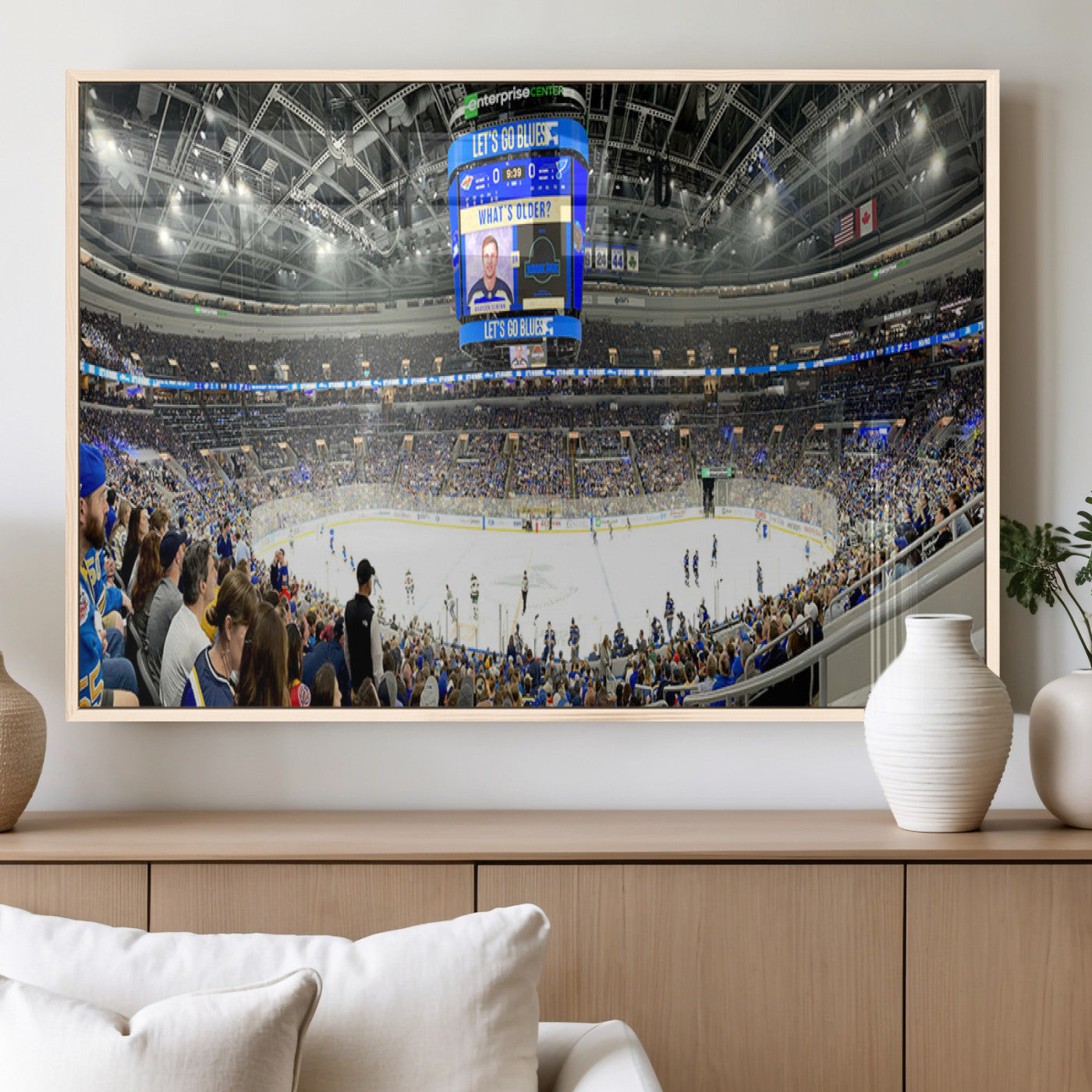 MGV-FP-60X30-3P - Enterprise Center | Missouri St. Louis Blues Ice Hockey Stadium Wall Art | Canvas Print | Ready to