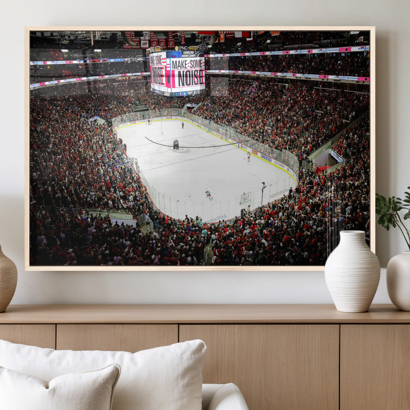 MGV-FP-60X30-3P - PNC Arena Raleigh North Carolina Hurricanes Hockey Stadium Wall Art Canvas, North Carolina