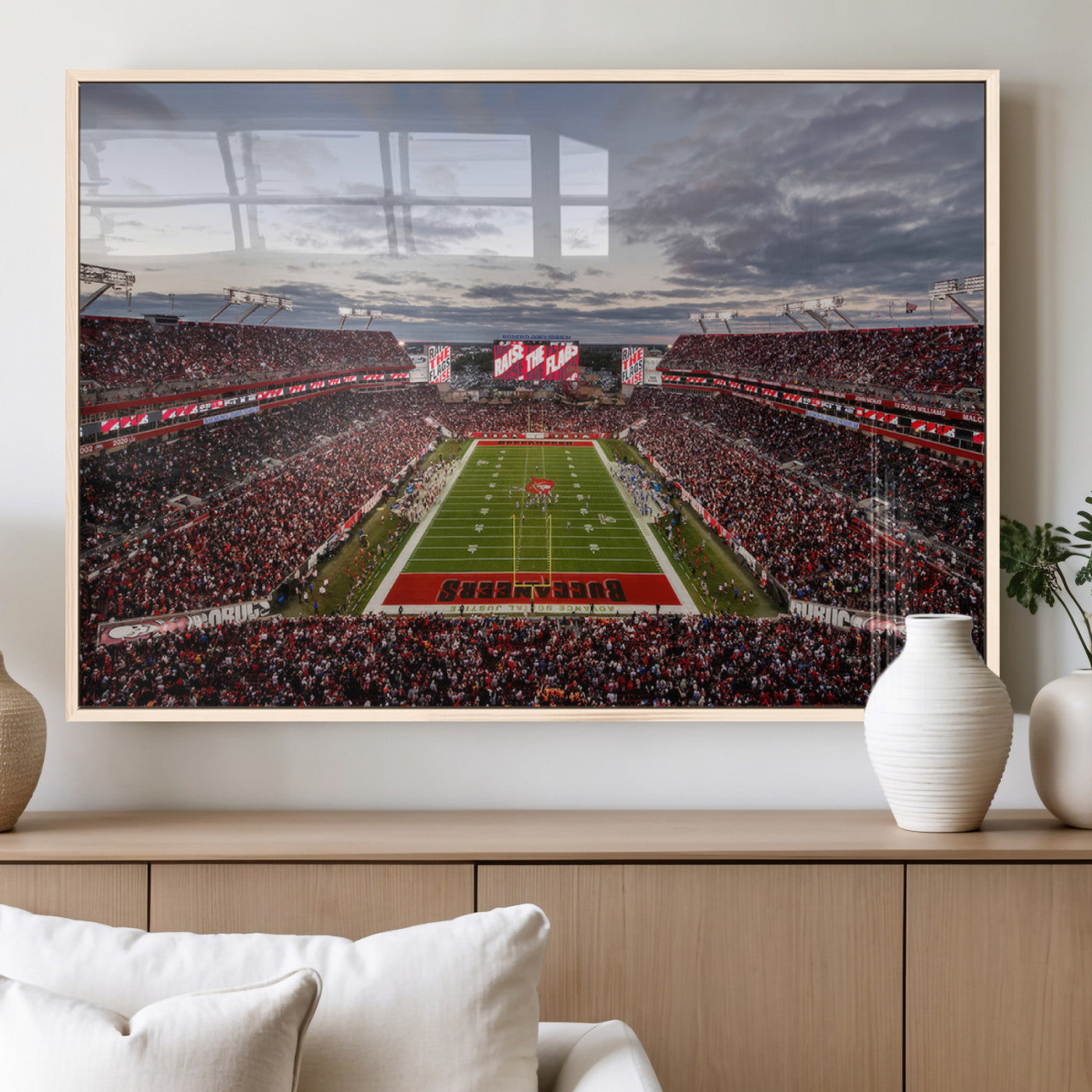 MGV-FP-60X30-3P - Florida Tampa Raymond James Stadium Wall Art Canvas Print - NFL Football Stadium Print Canvas