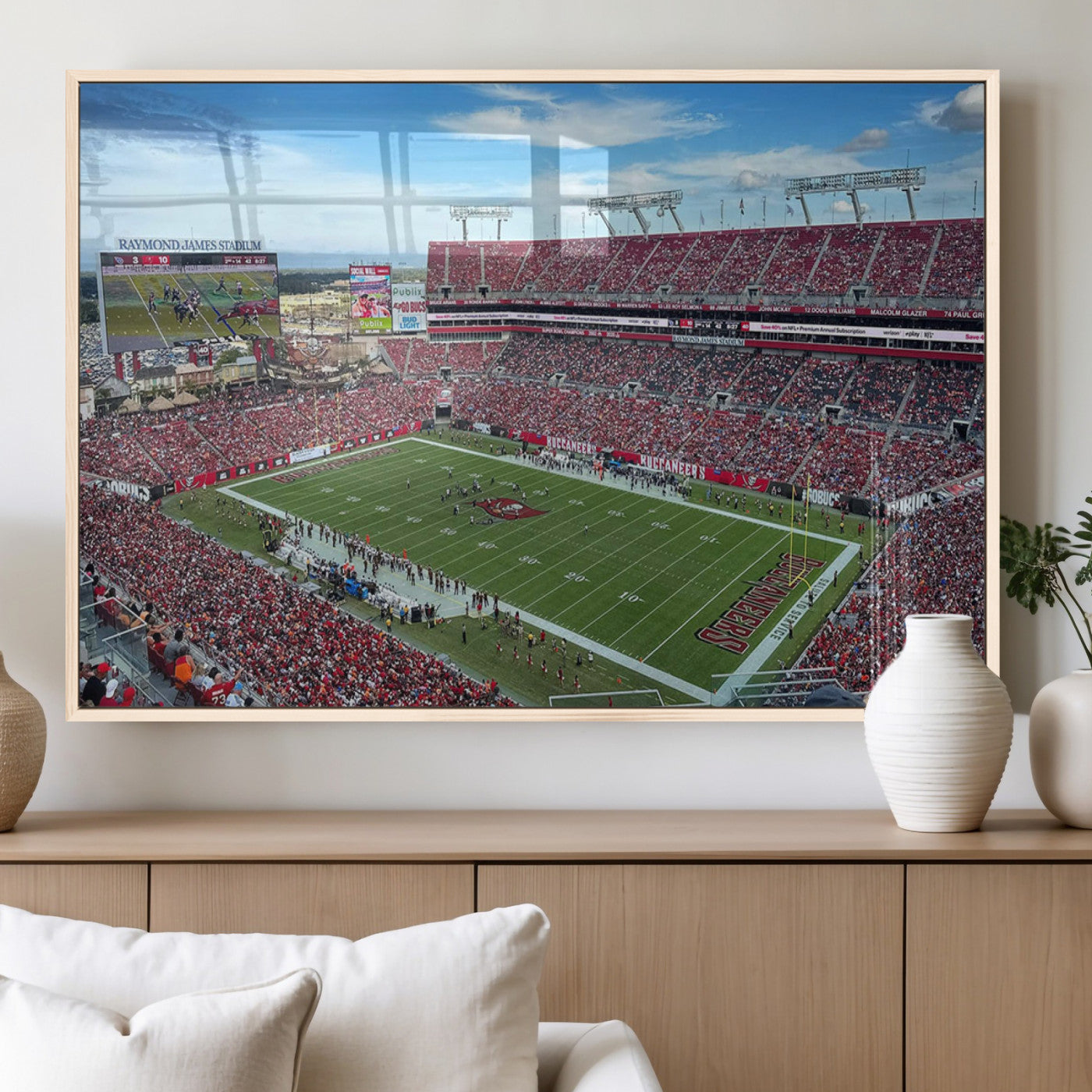MGV-FP-60X30-3P - Florida Tampa Raymond James Stadium Wall Art Canvas Print - NFL Football Stadium Print Canvas