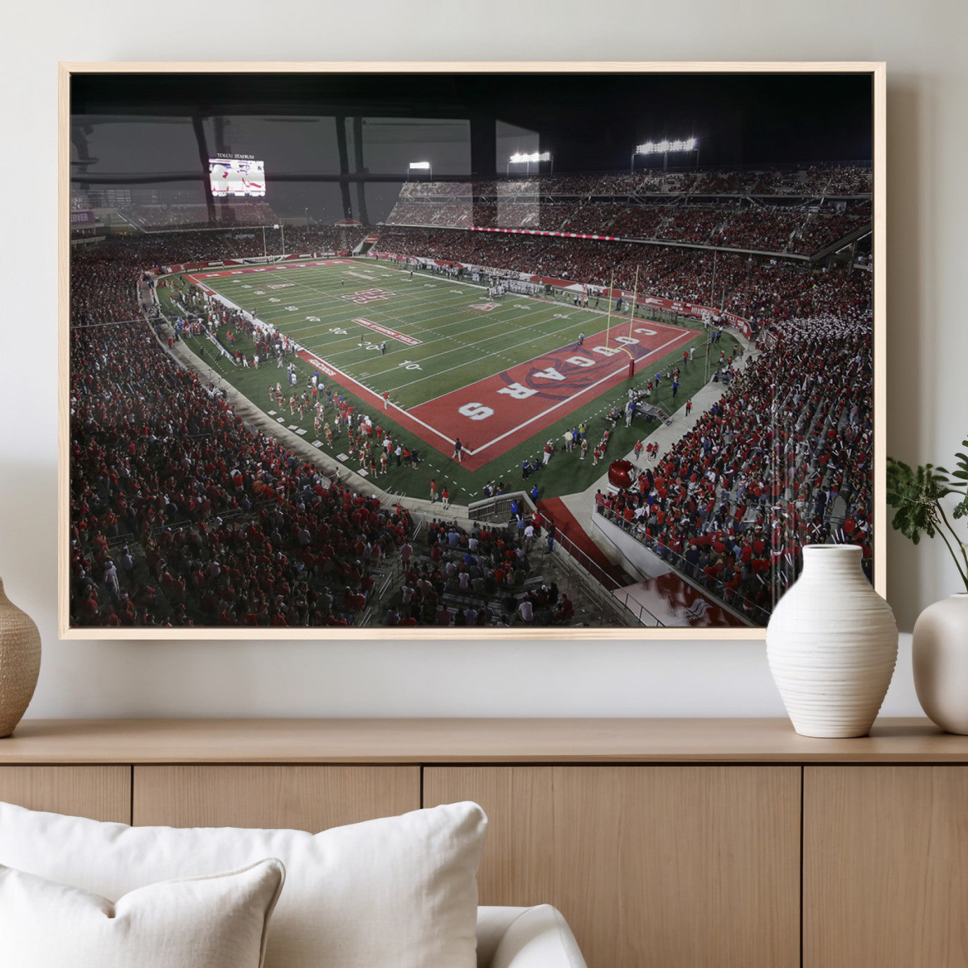 MGV-FP-60X30-3P - Houston Cougars Football Team Print - Houston TDECU Stadium Wall Art Canvas Print