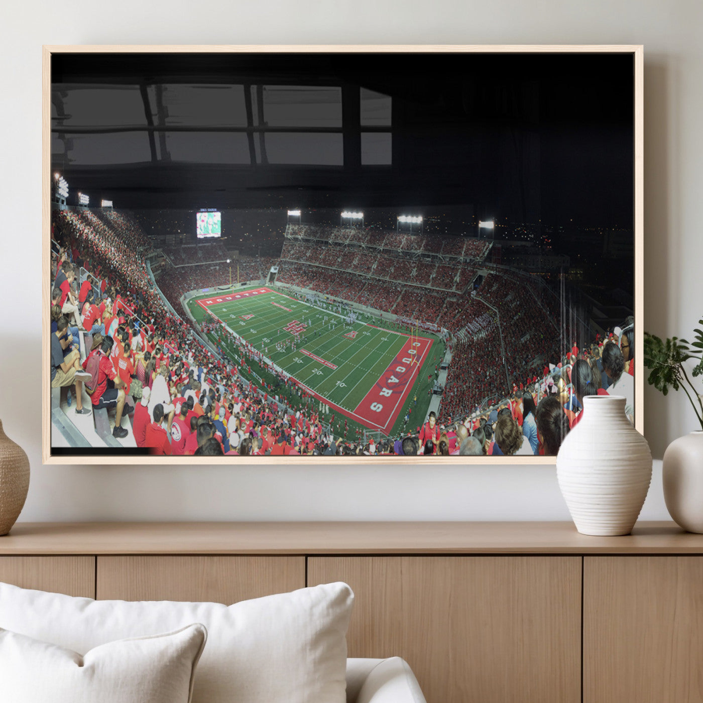 MGV-FP-60X30-3P - Houston Cougars Football Team Print - Houston TDECU Stadium Wall Art Canvas Print
