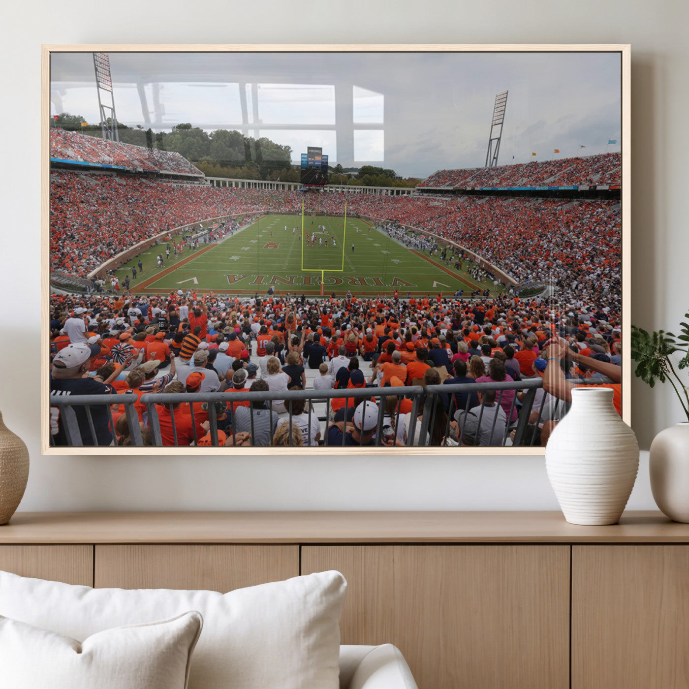 MGV-FP-60X30-3P - Virginia Cavaliers Football Team Print - Charlottesville Scott Stadium Print Wall Art Canvas