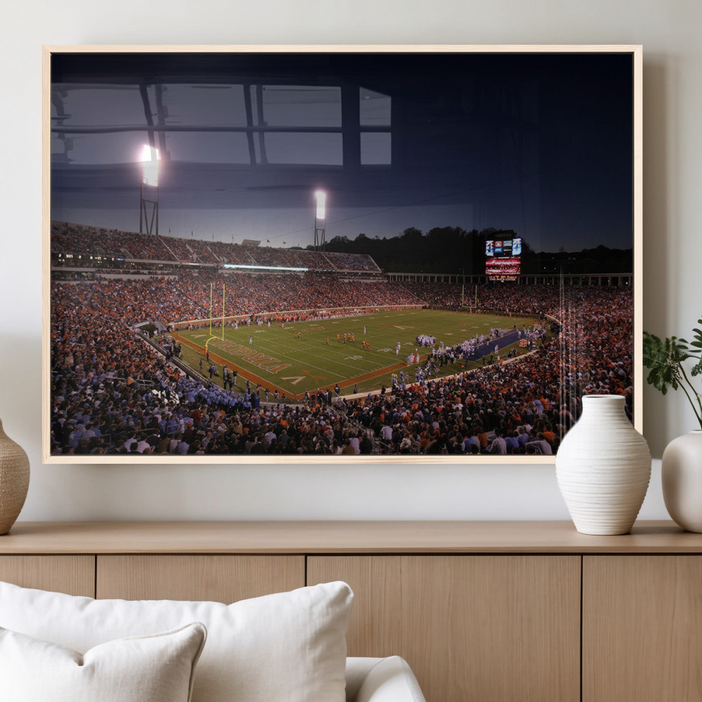 MGV-FP-60X30-3P - Virginia Cavaliers Football Team Print - Charlottesville Scott Stadium Canvas Print Wall Art