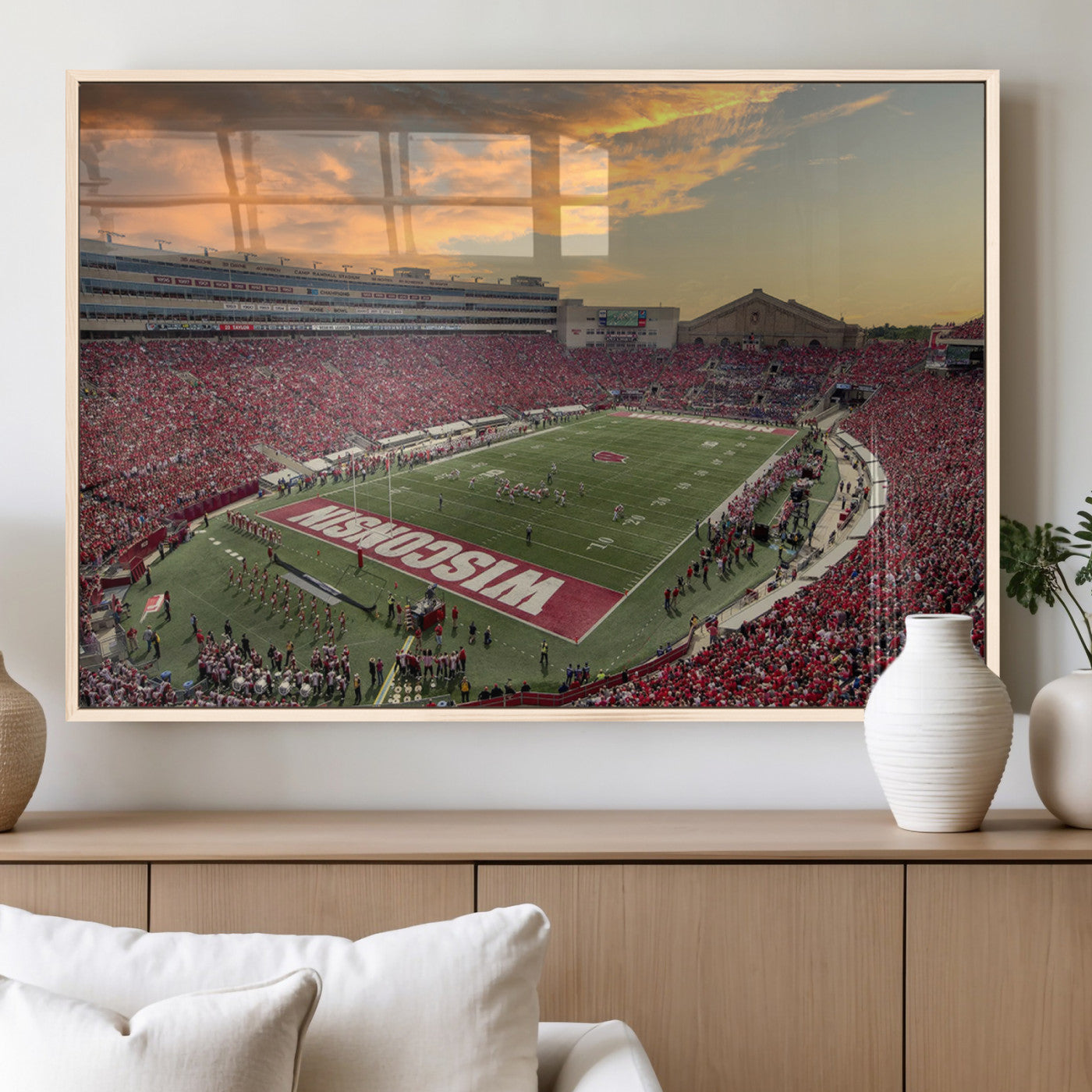 41472-MGV-FP-60X30-3P_Natural-Camp Randall Stadium Wisconsin Badgers Large Wall Art Canvas Print | College Football Stadium Wall