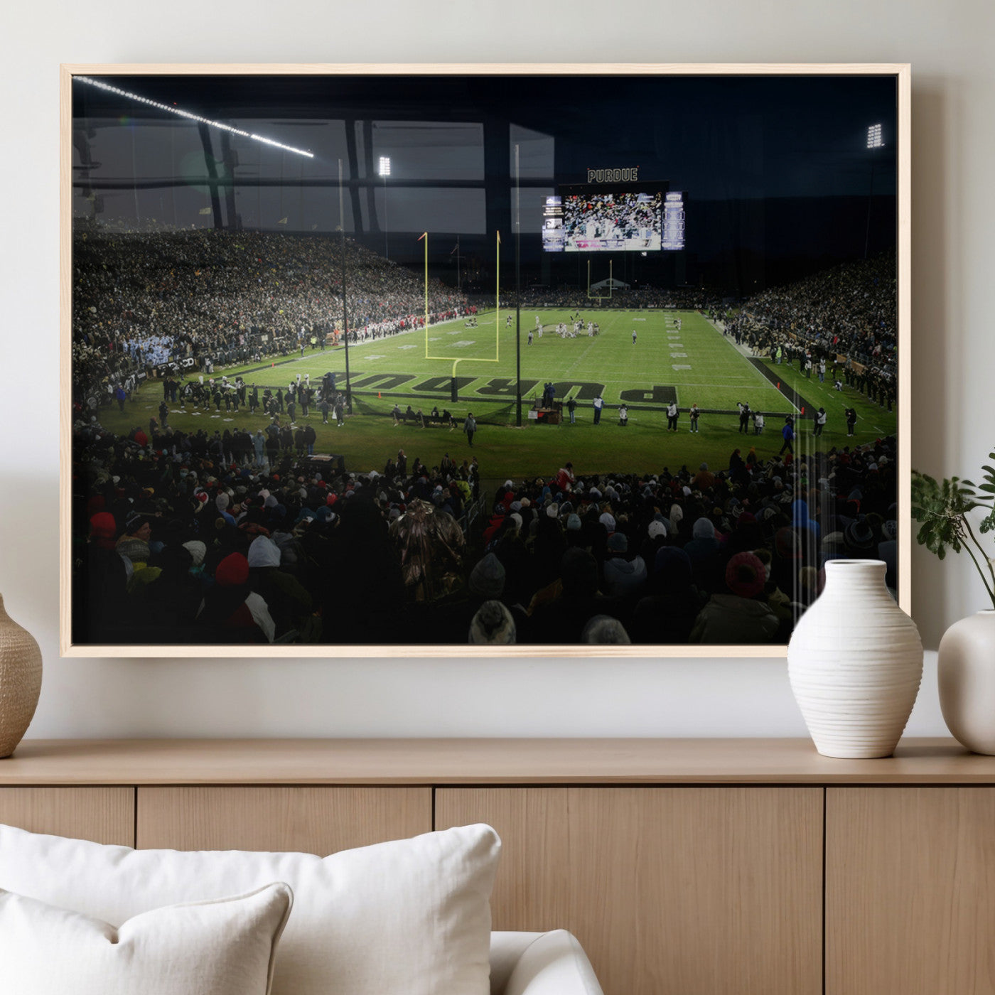 MGV-FP-60X30-3P - Purdue Boilermakers Football Team Print - West Lafayette Ross–Ade Stadium Wall Art Canvas Print