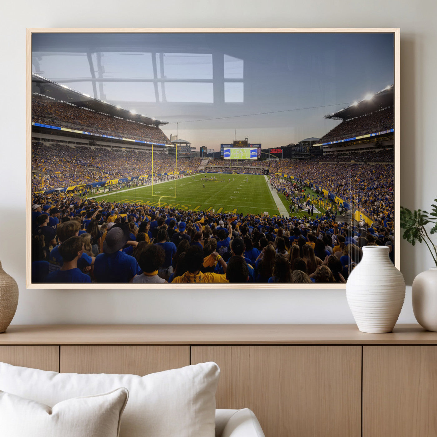 MGV-FP-60X30-3P - Pittsburgh Panthers Football Team Print - Pittsburgh Acrisure Stadium Wall Art Canvas Print