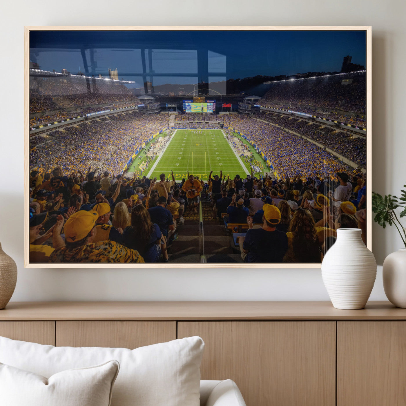 MGV-FP-60X30-3P - Pittsburgh Panthers Football Team Print - Pittsburgh Acrisure Stadium Wall Art Canvas Print