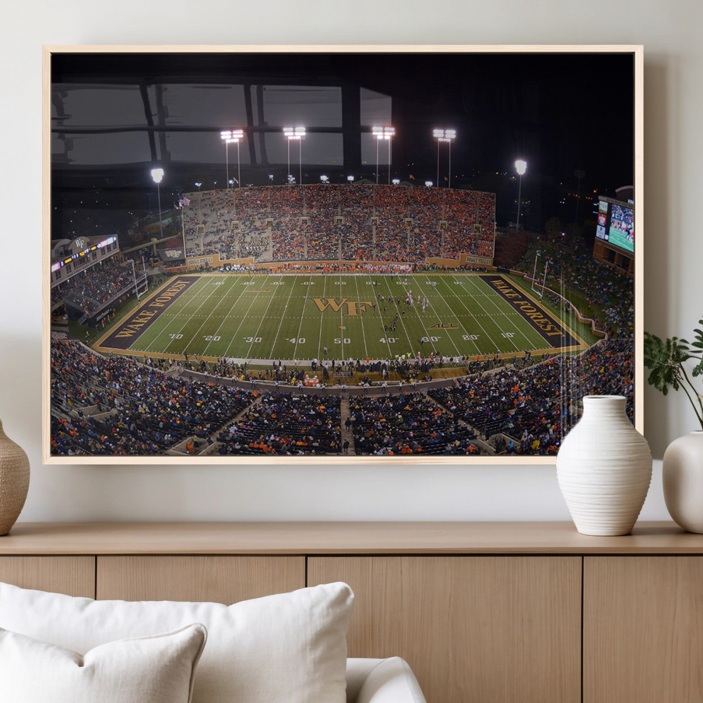 MGV-FP-60X30-3P - Demon Deacons Print Canvas, Football Team Print - Winston-Salem Allegacy Federal Credit Union