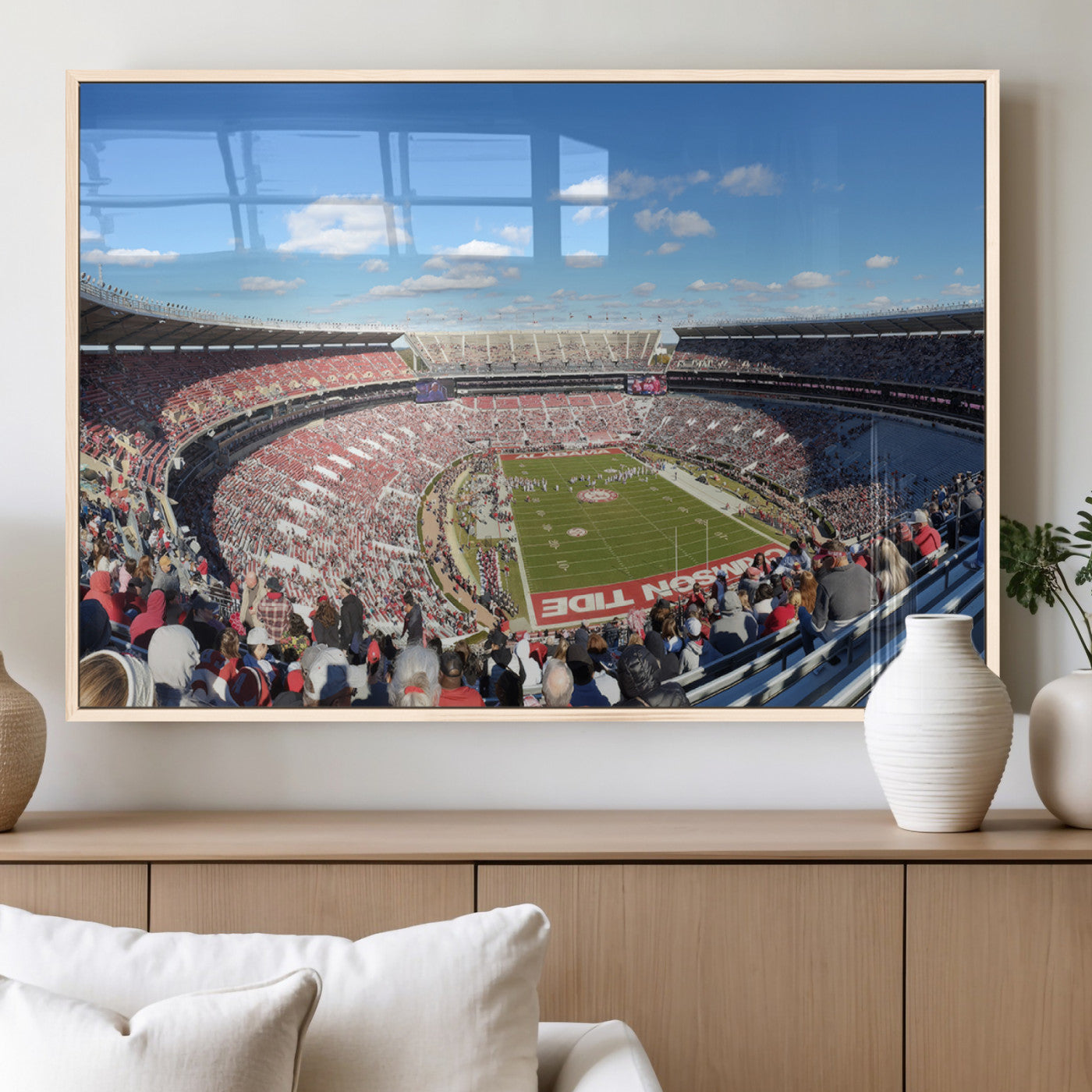 MGV-FP-60X30-3P - University of Alabama Crimson Tide Print Wall Art - Tuscaloosa Bryant-Denny Stadium Wall Art Canvas