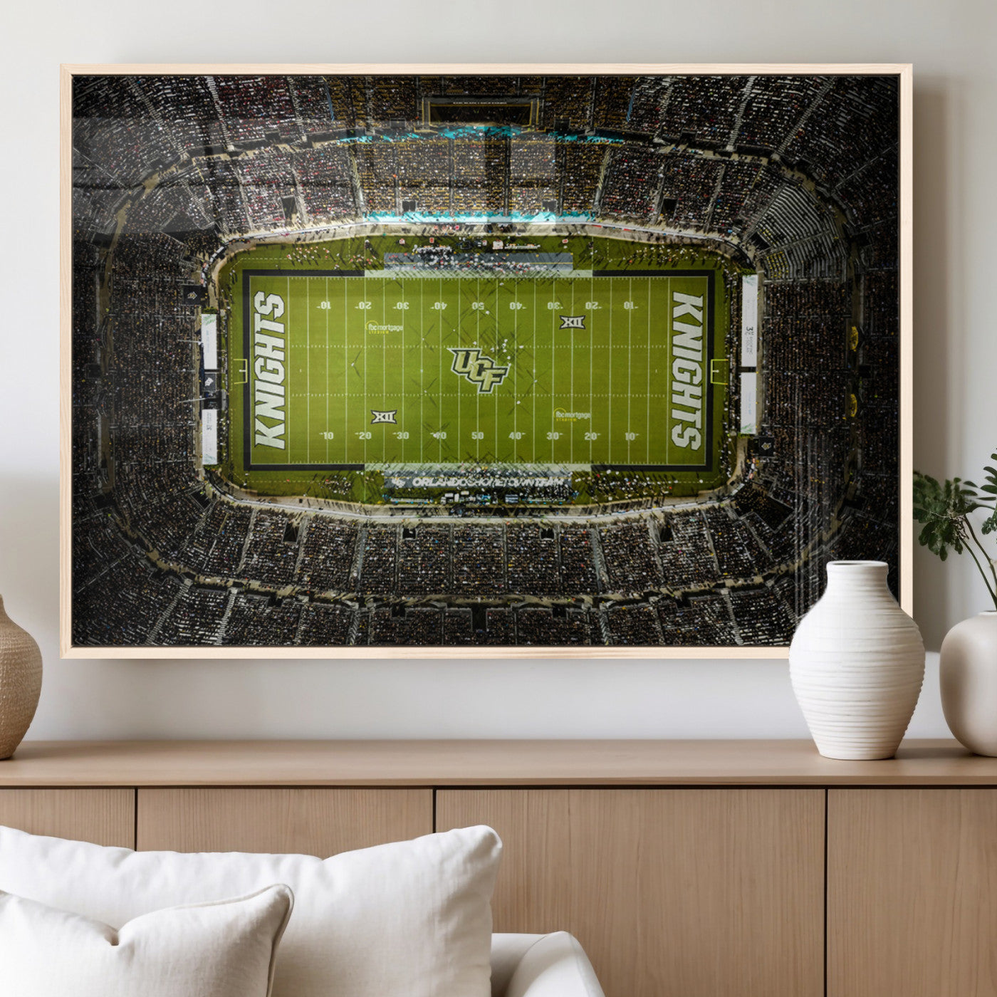 MGV-FP-60X30-3P - UCF Knights Football Team Print - Orlando FBC Mortgage Stadium Wall Art, UCF Knights Canvas Print