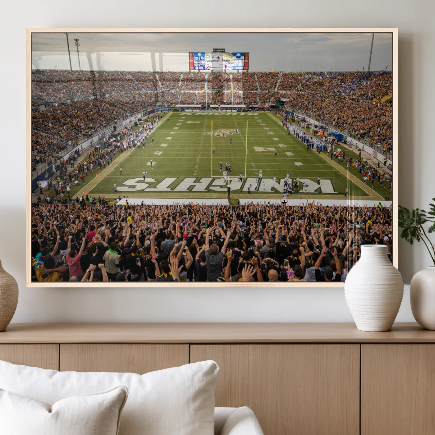 MGV-FP-60X30-3P - UCF Knights Football Team Print - Orlando FBC Mortgage Stadium Canvas Print